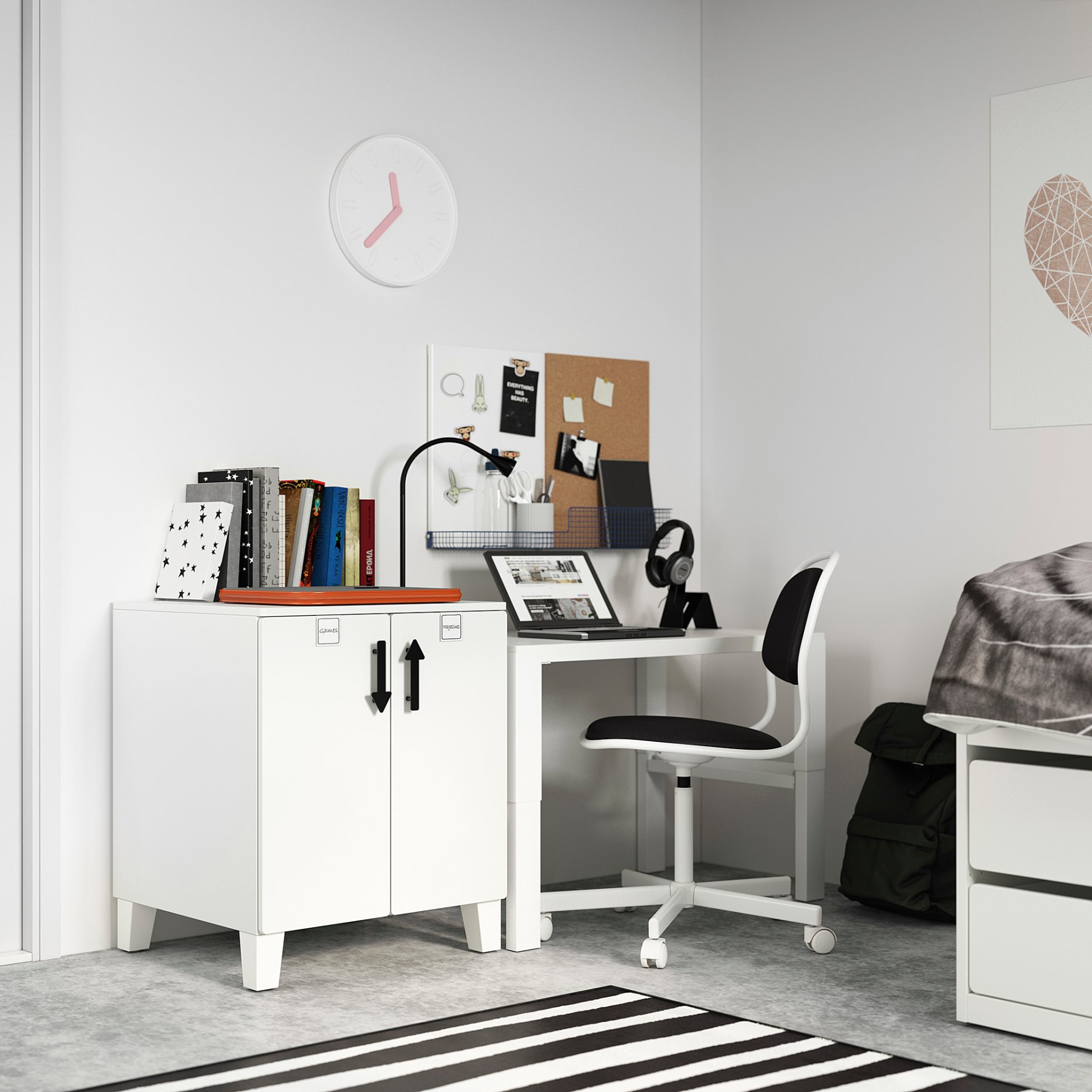 SMASTAD/PLATSA, cabinet with 1 shelf, 60x57x63 cm, 393.891.89