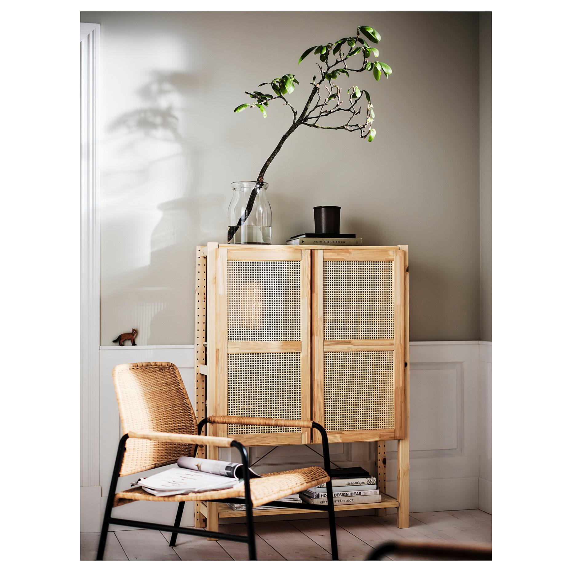 IVAR, shelving unit with doors, 89x30x124 cm, 394.034.73