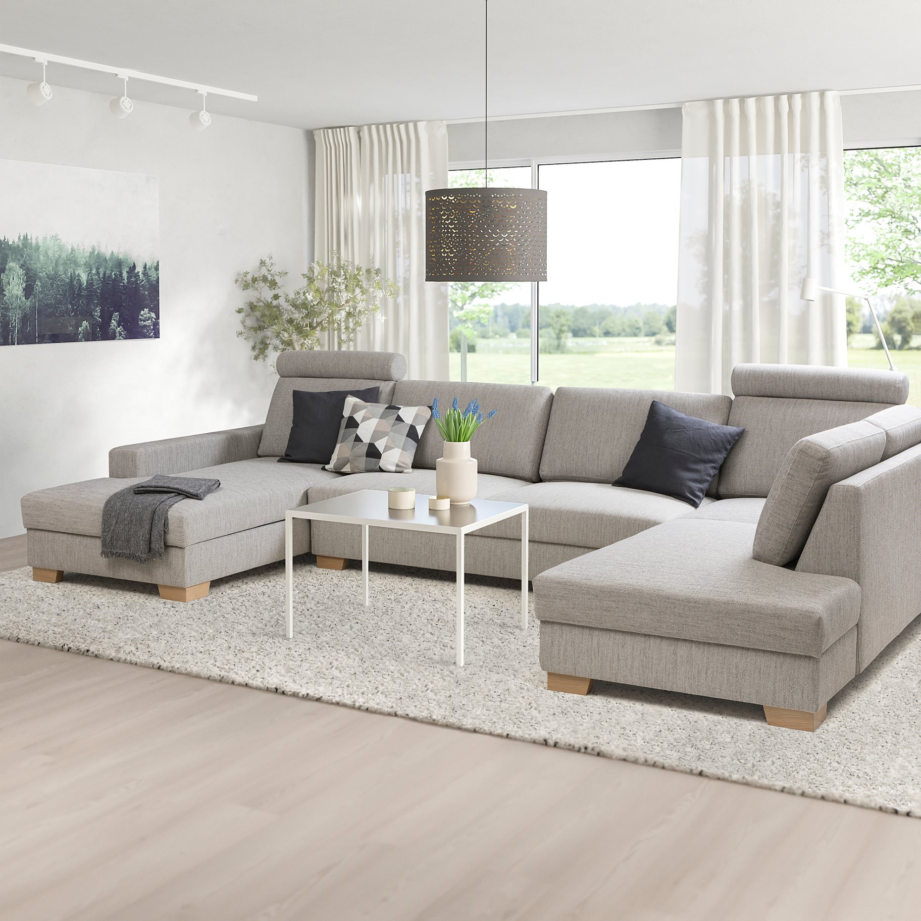 SÖRVALLEN, corner sofa 5-seat with chaise longue/left, 394.194.07