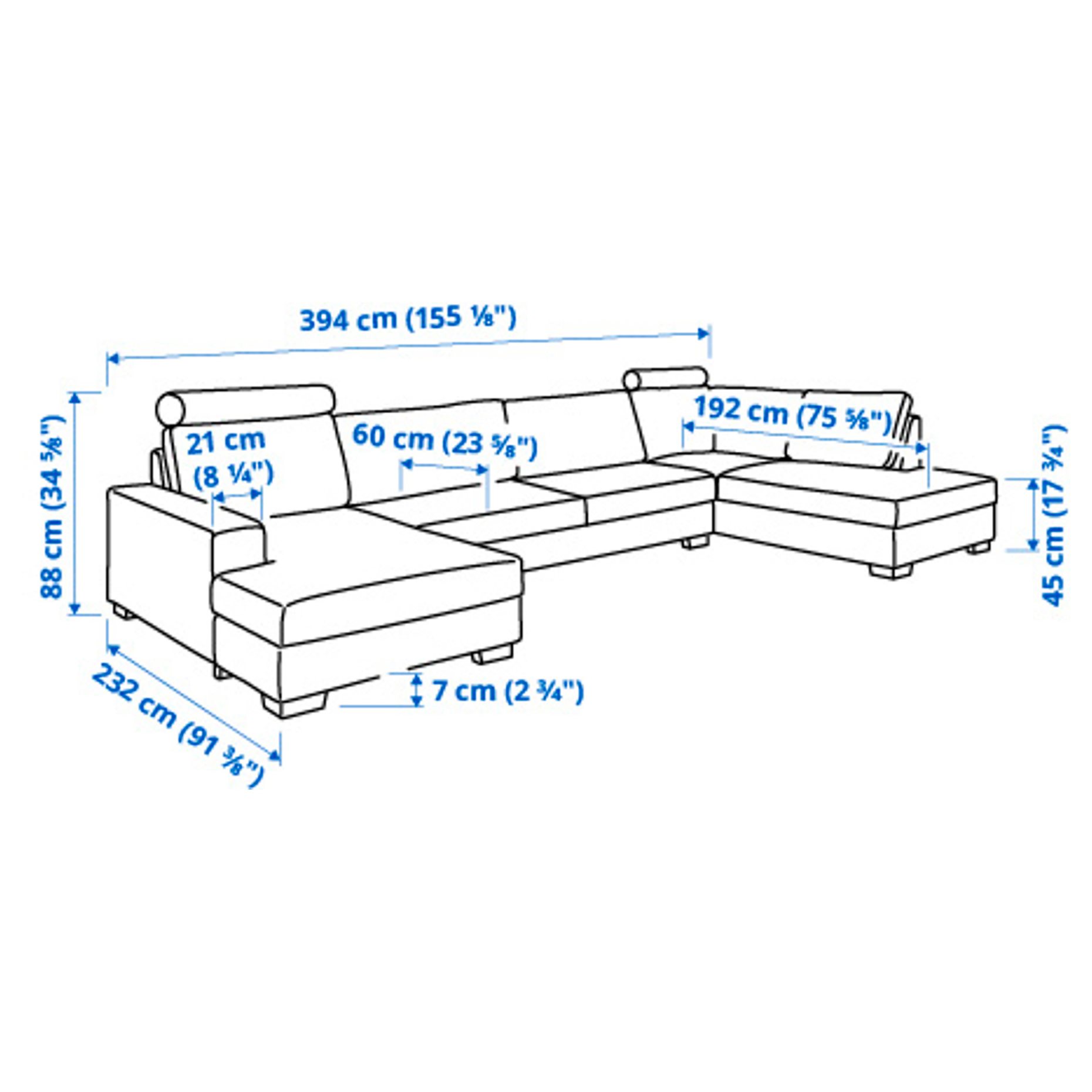 SÖRVALLEN, corner sofa 5-seat with chaise longue/left, 394.194.07