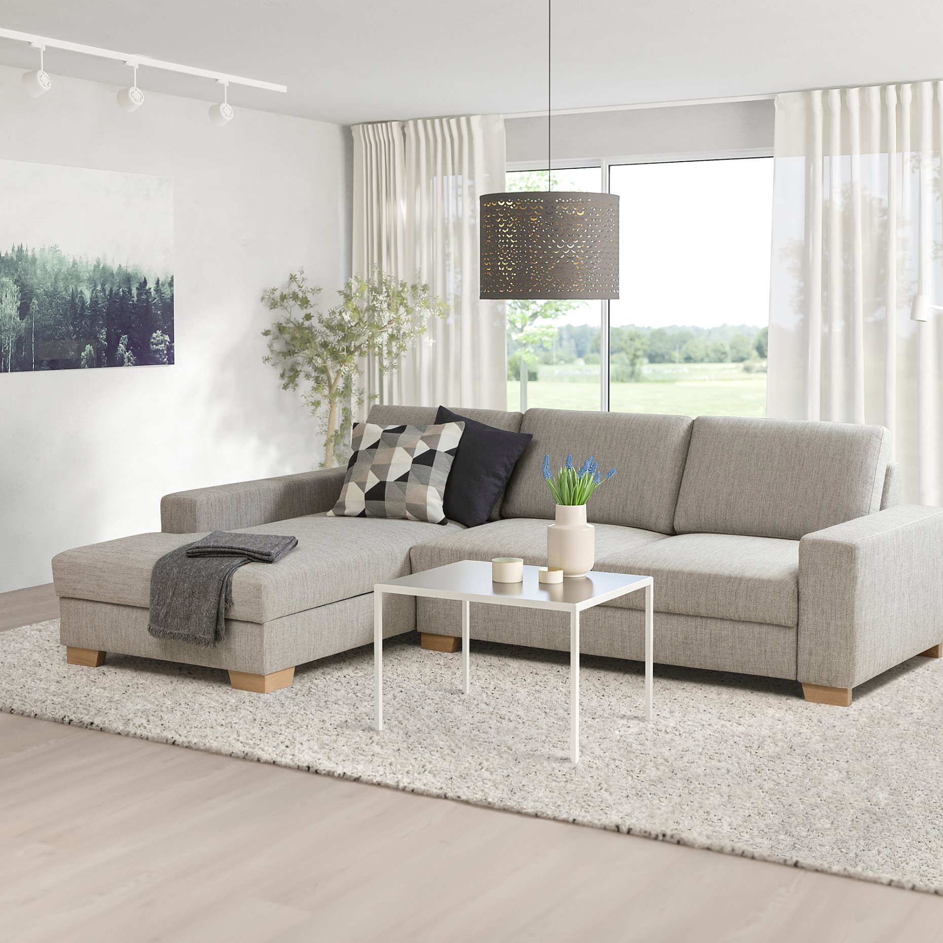 SÖRVALLEN, 3-seat sofa with chaise longue/left, 394.194.12