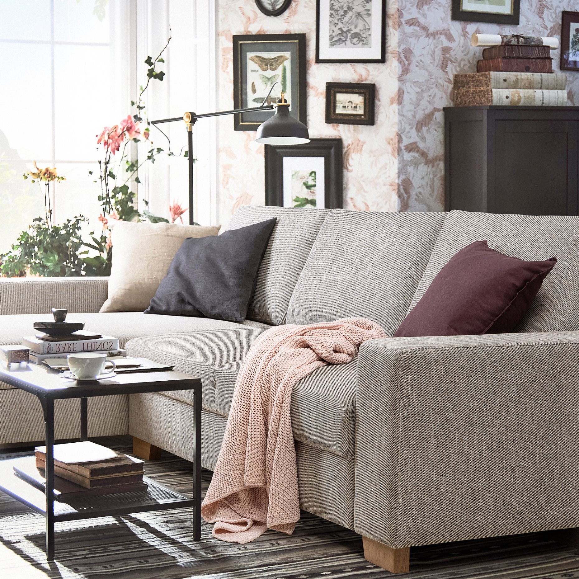 SÖRVALLEN, 3-seat sofa with chaise longue/left, 394.194.12