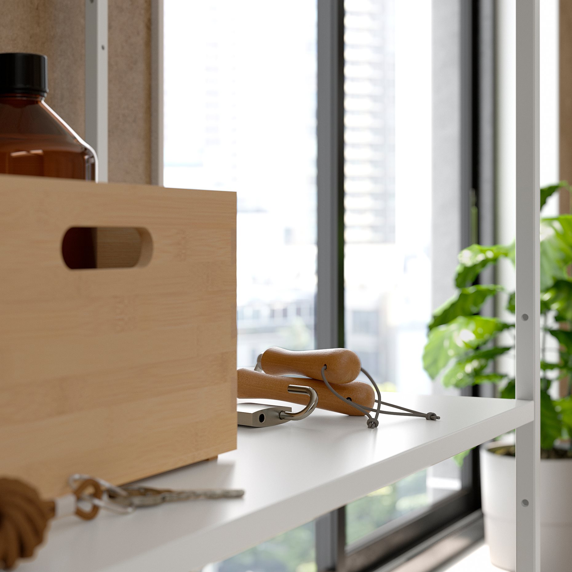 JOSTEIN, shelving unit with doors/in/outdoor, 182x44x180 cm, 394.372.94