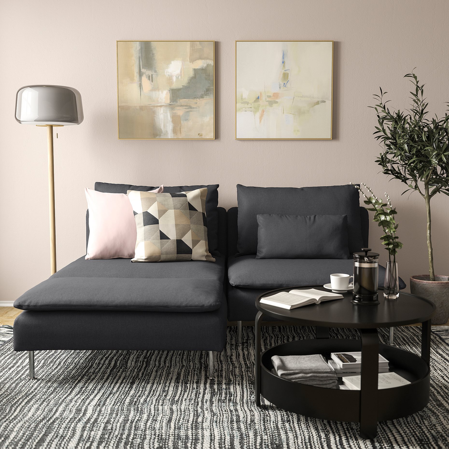 SÖDERHAMN, διθέσιος καναπές με σεζλόνγκ, 394.496.16