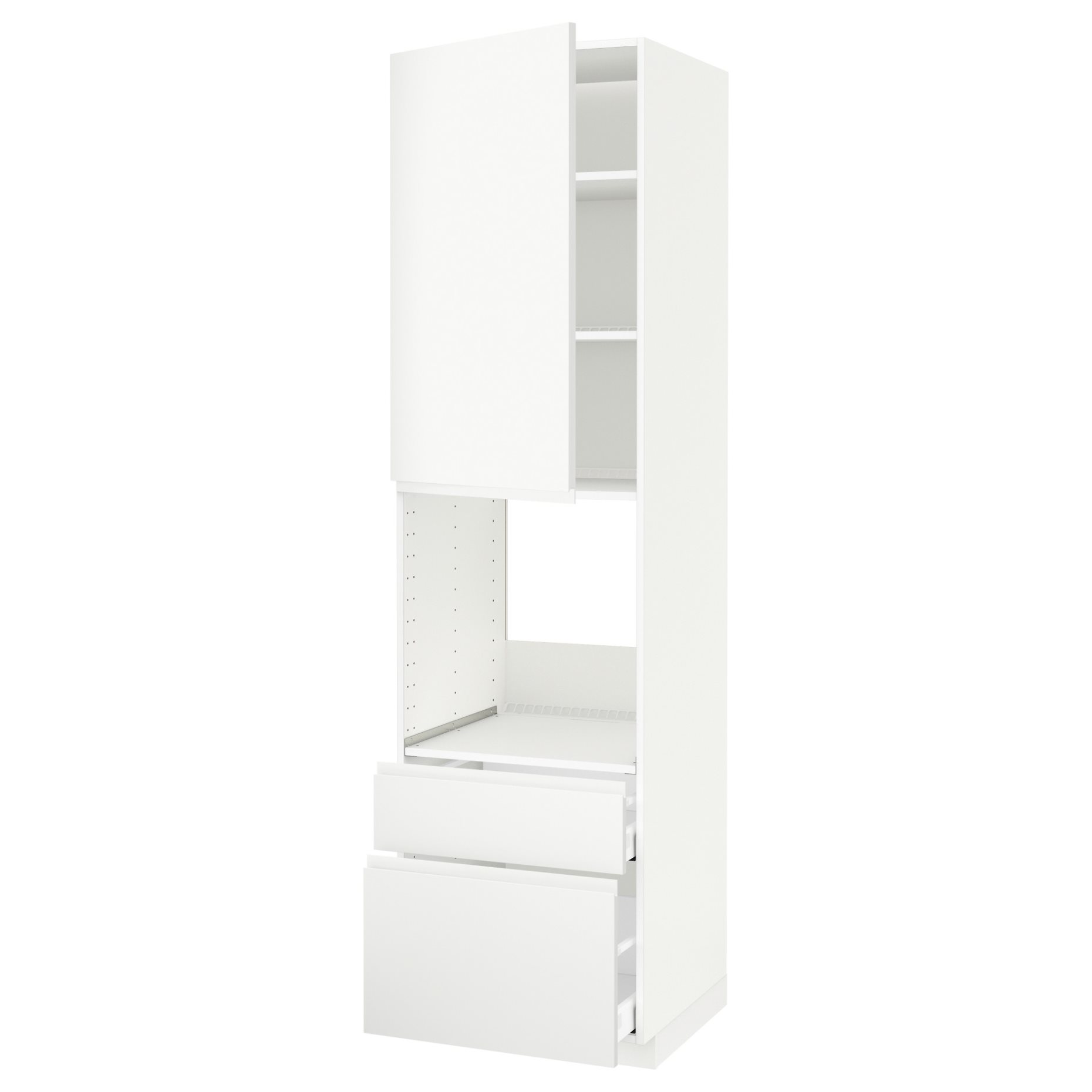 METOD, high cabinet for oven with door/2 drawers, 60x60x220 cm, 394.642.11