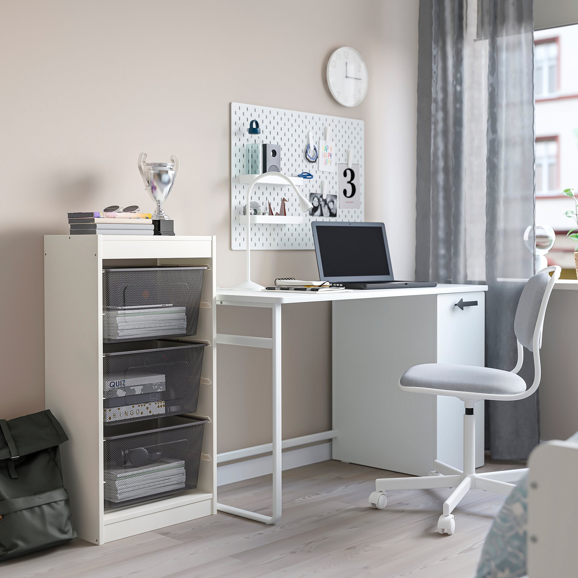 TROFAST, storage combination with boxes, 46x30x94 cm, 394.787.17