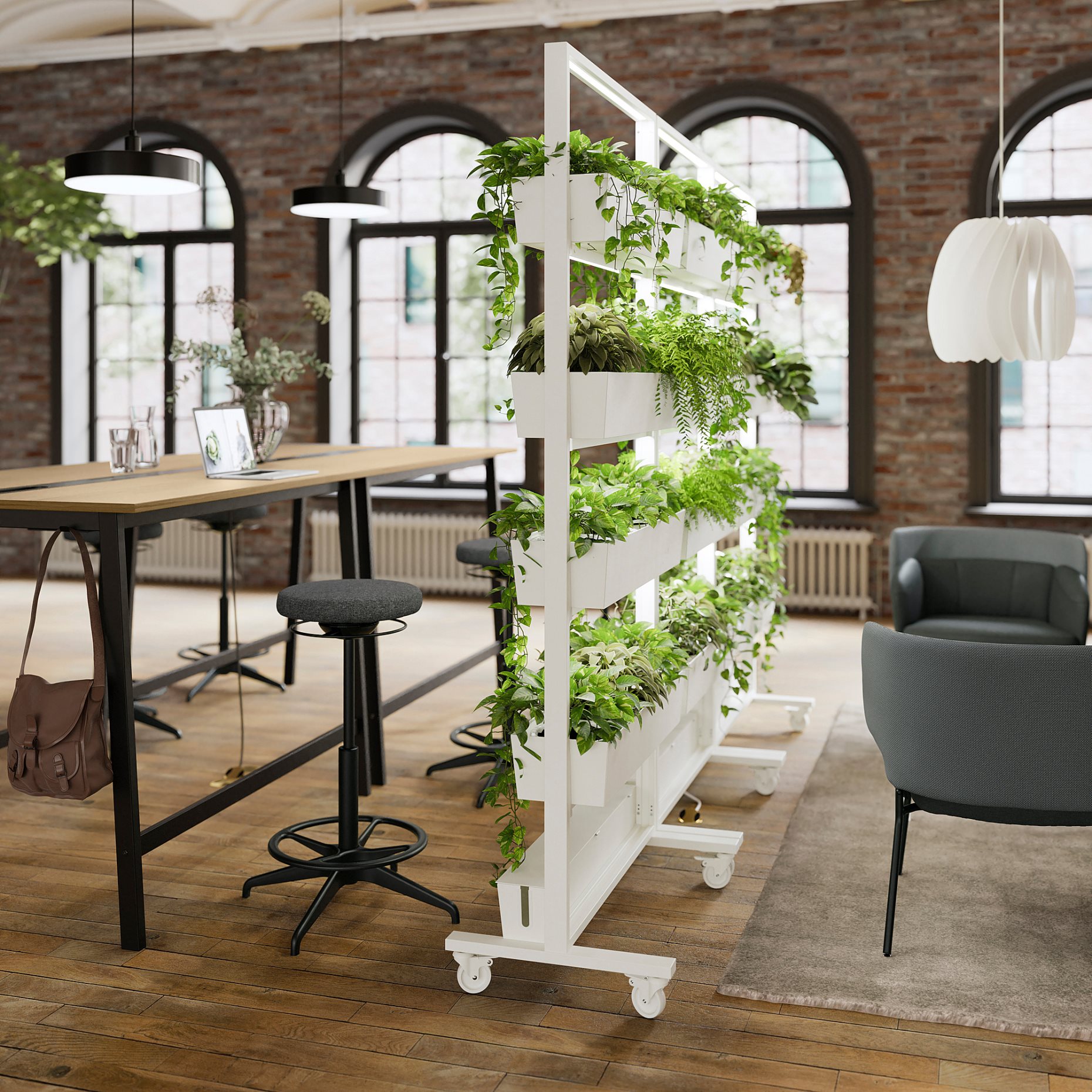 MITTZON, frame with castors/cable box, 85x205 cm, 395.146.78