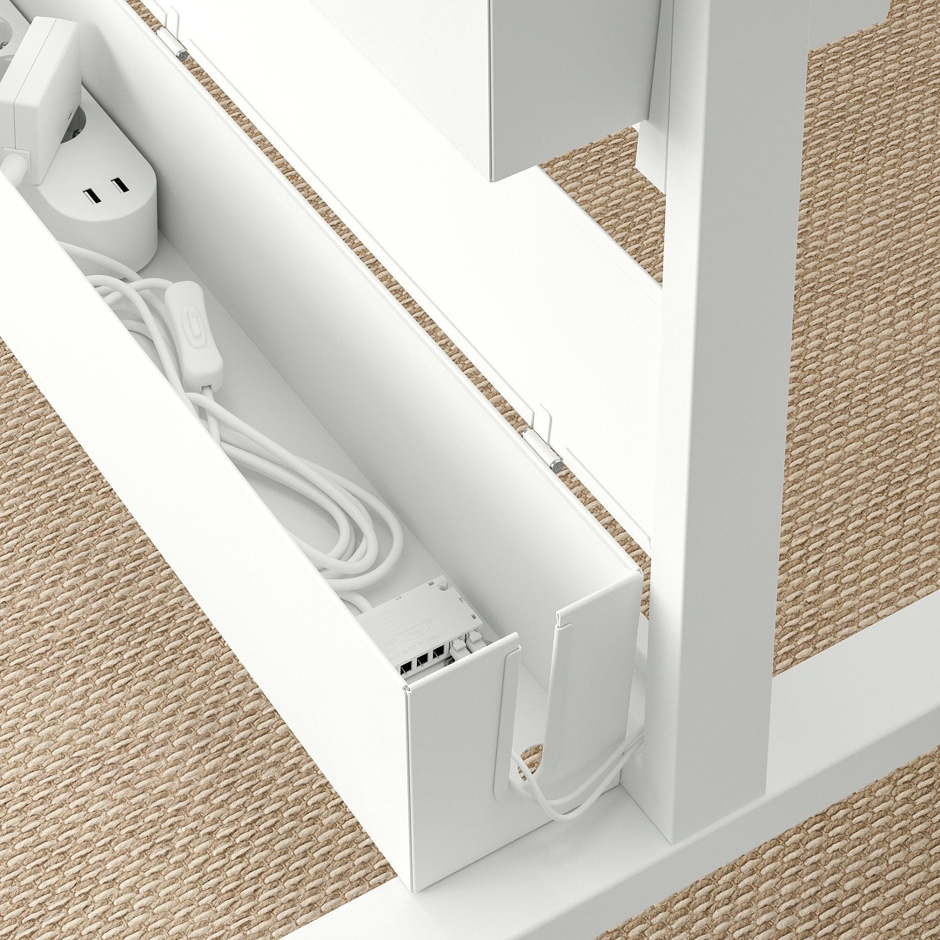 MITTZON, frame with castors/cable box, 85x205 cm, 395.146.78