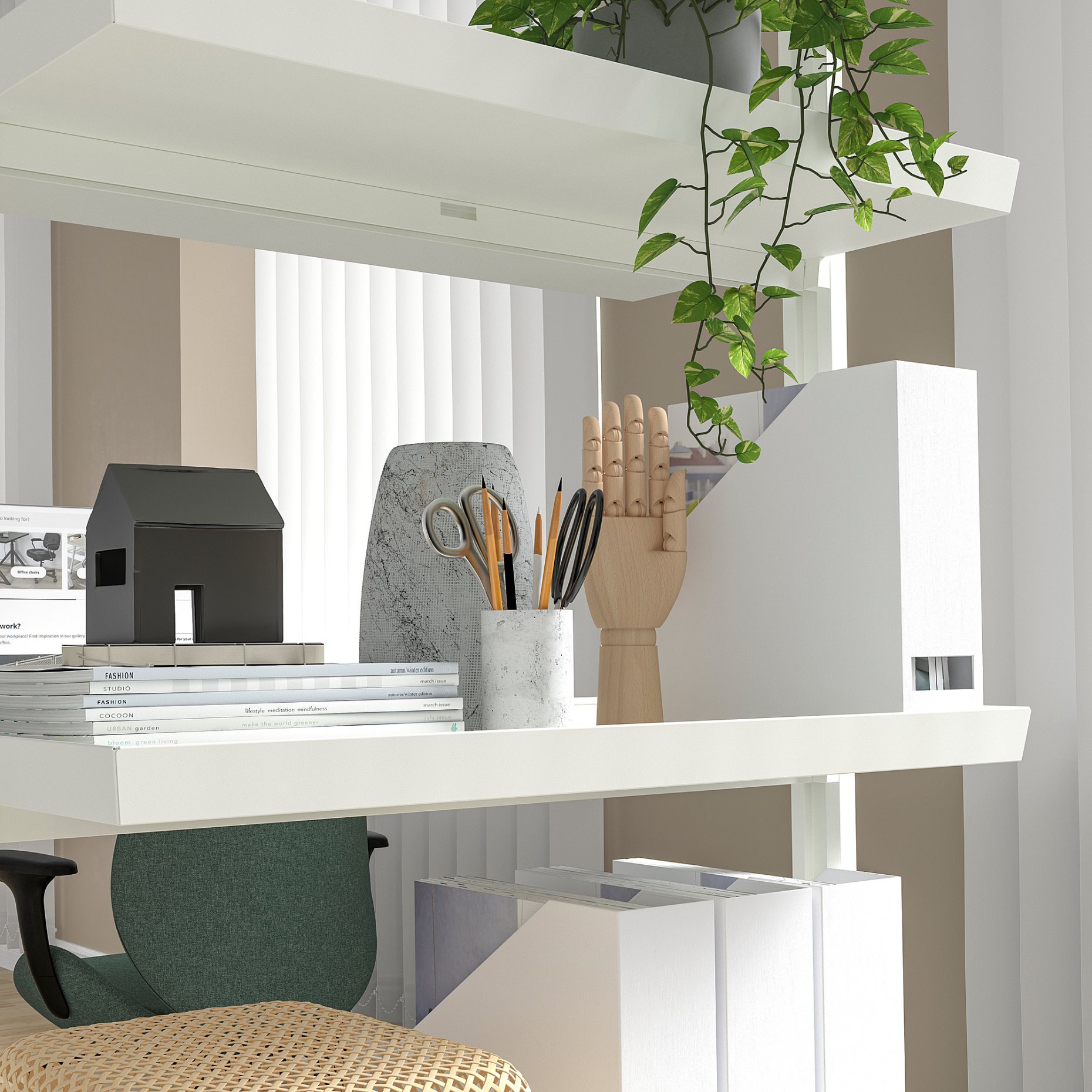 MITTZON, frame with castors/display shelf/cable box, 85x205 cm, 395.623.63