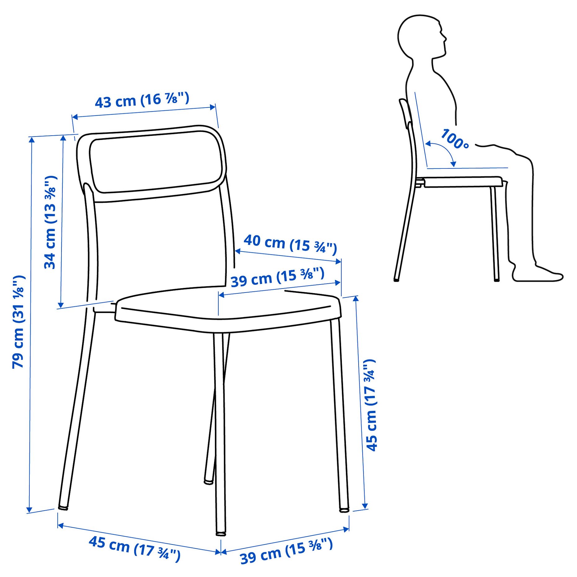 VIHALS, table and 4 chairs, 84/120x74 cm, 395.899.56