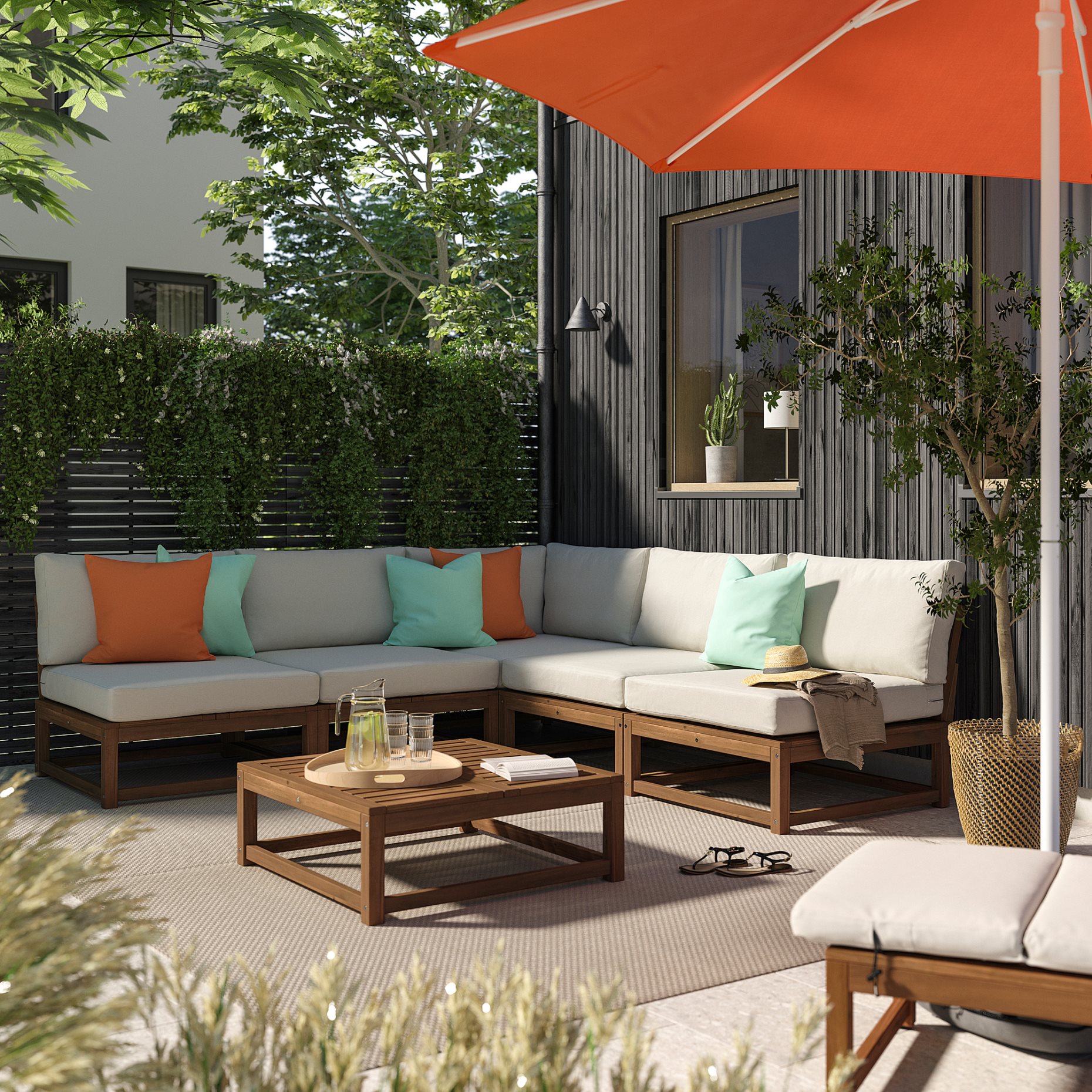NÄMMARÖ, 4-seat conversation set outdoor, 254 cm, 396.075.97