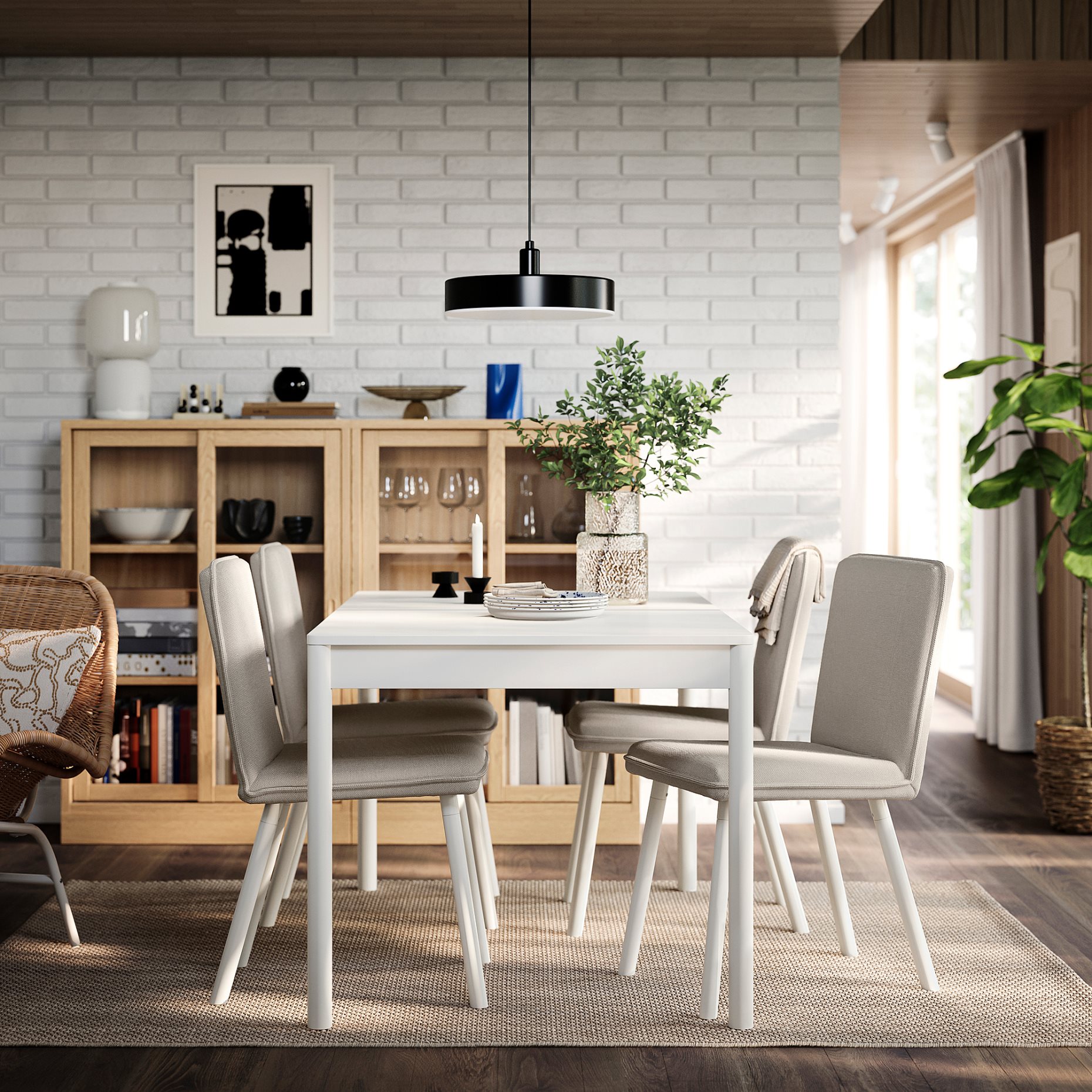 TONSTAD/TONSTAD, table and 4 chairs, 140/196x85 cm, 396.123.77