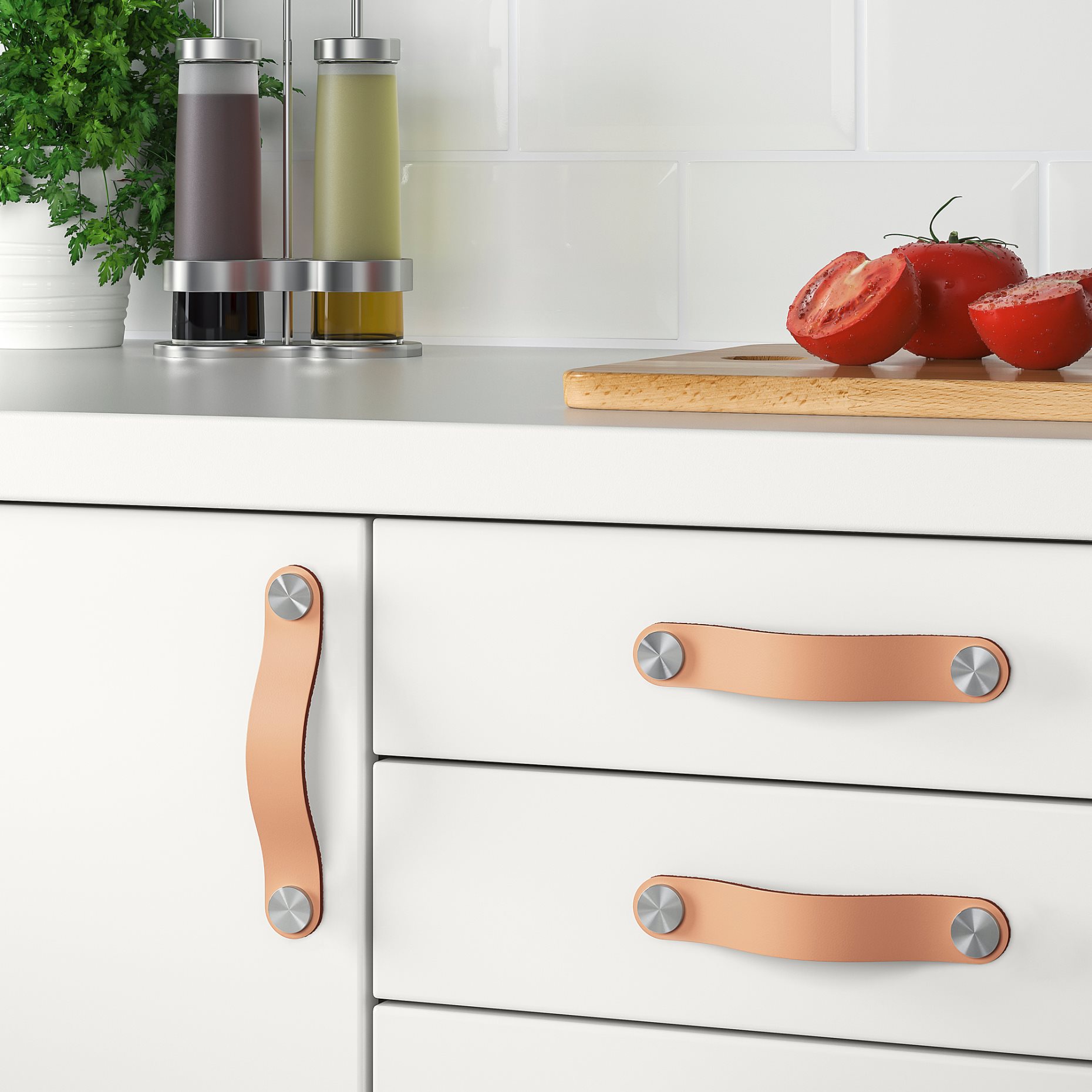 ÖSTERNÄS, leather handle, 2 pack, 403.488.95