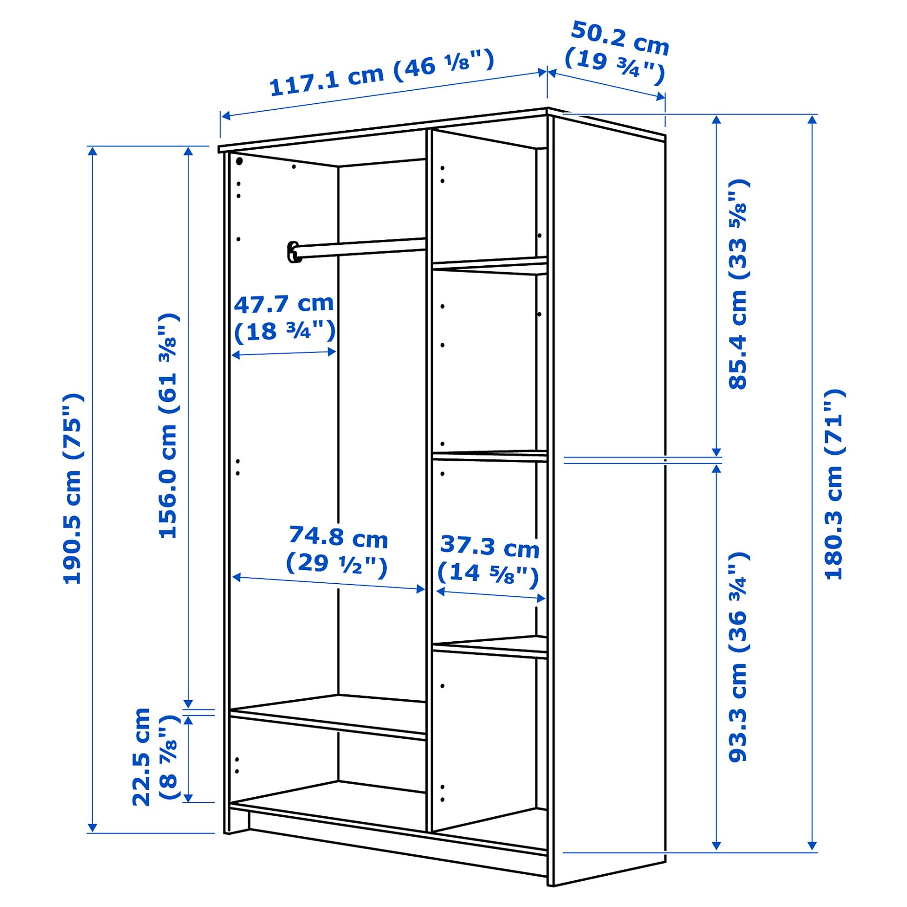 BRIMNES, wardrobe with 3 doors, 404.079.22