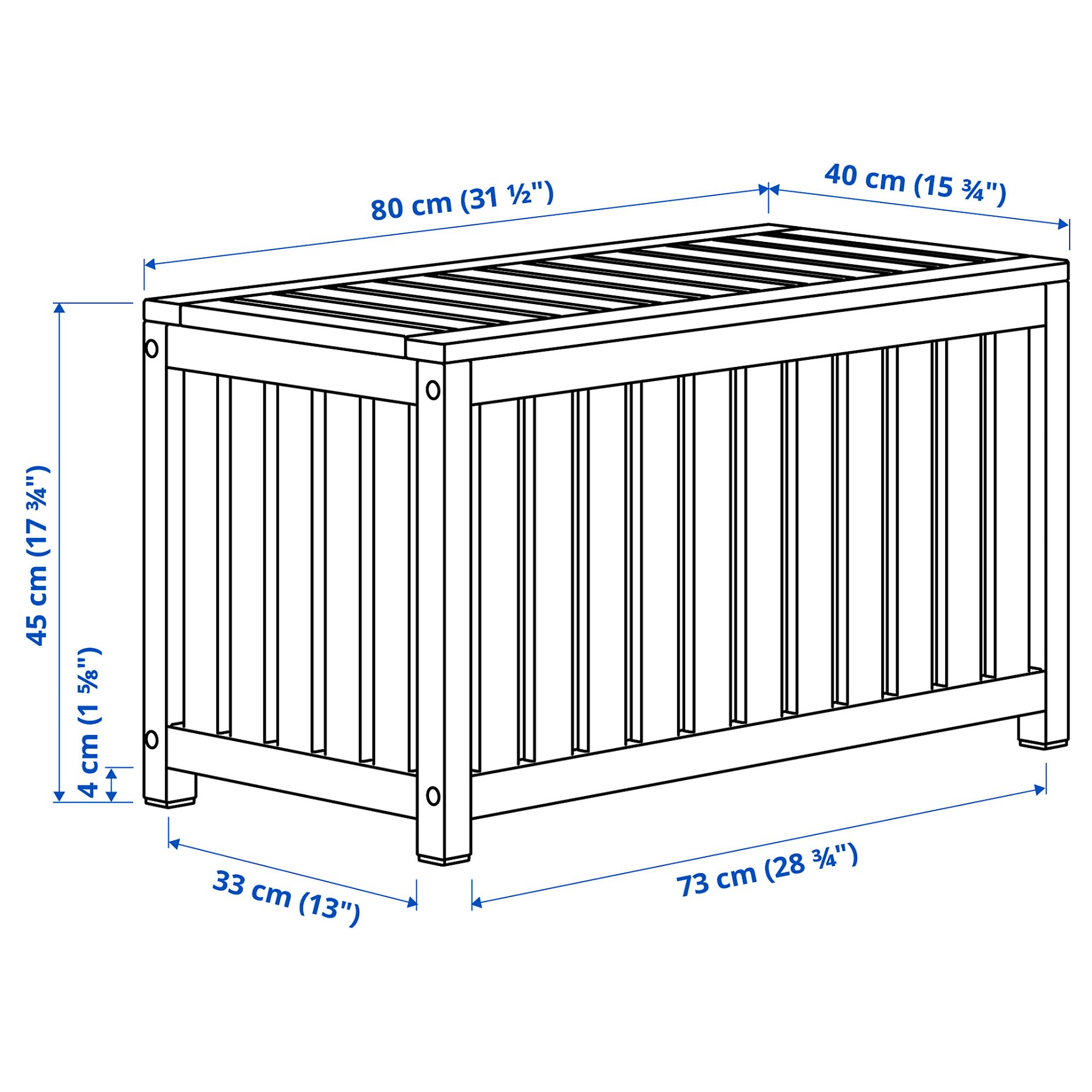 NÄMMARÖ, storage box/in/outdoor, 80x40x45 cm, 405.327.42