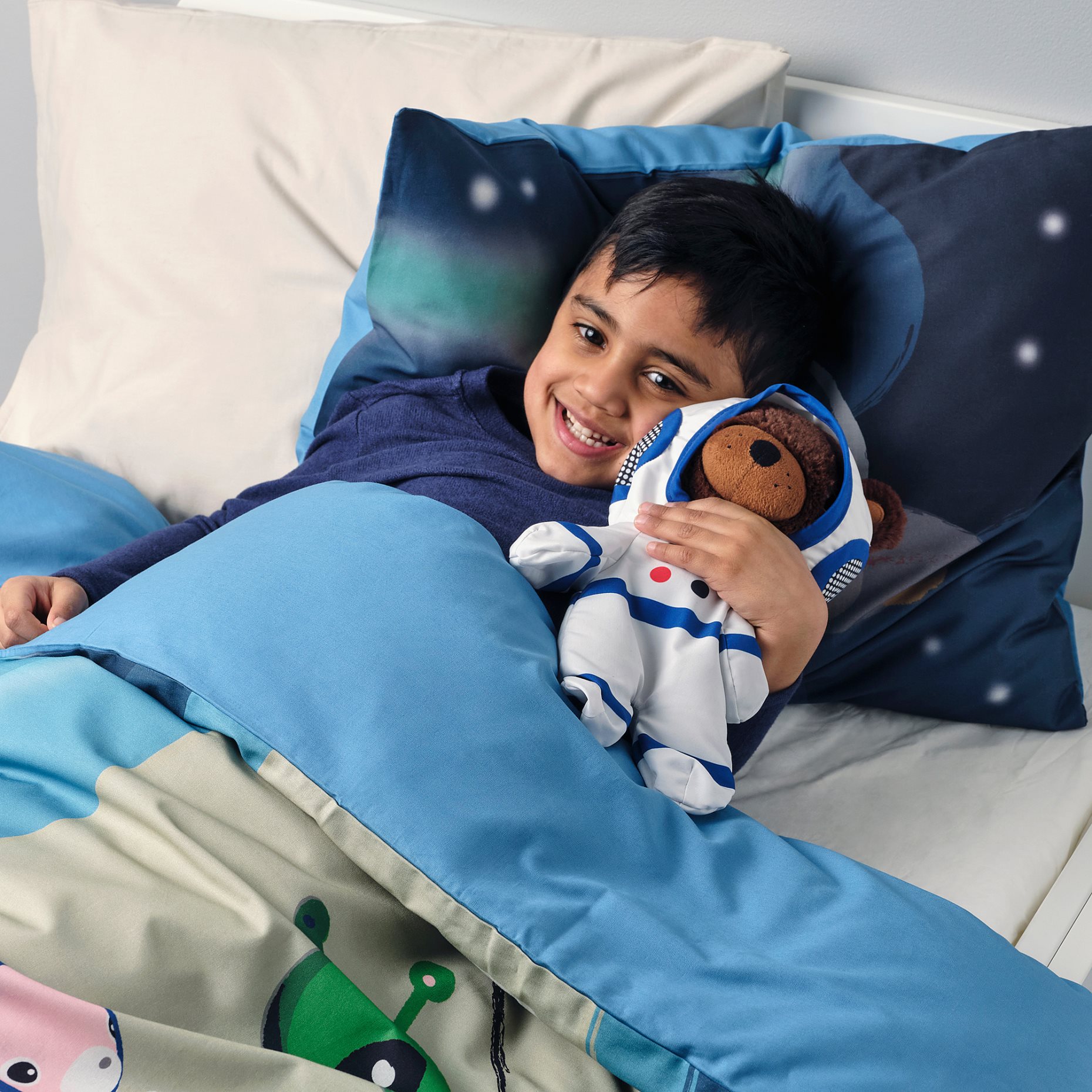 AFTONSPARV, soft toy bear with astronaut suit, 28 cm, 405.515.42