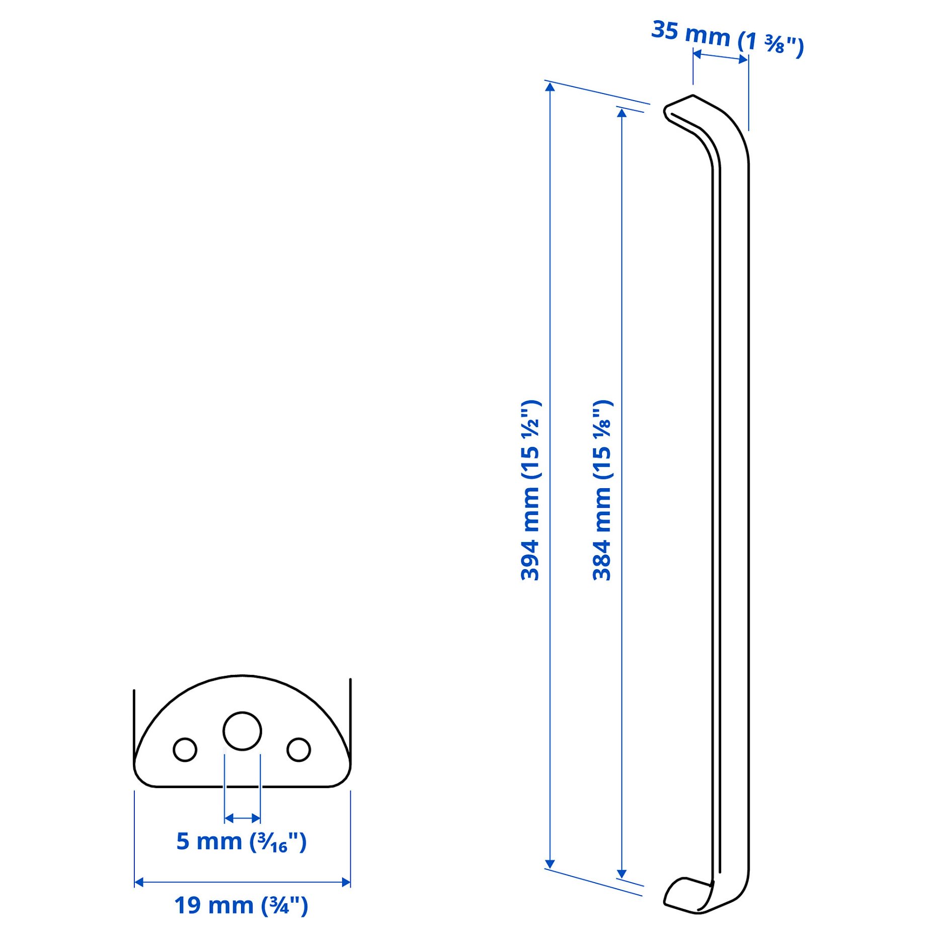 KALERUM, handle set of 2, 394 mm, 405.536.59