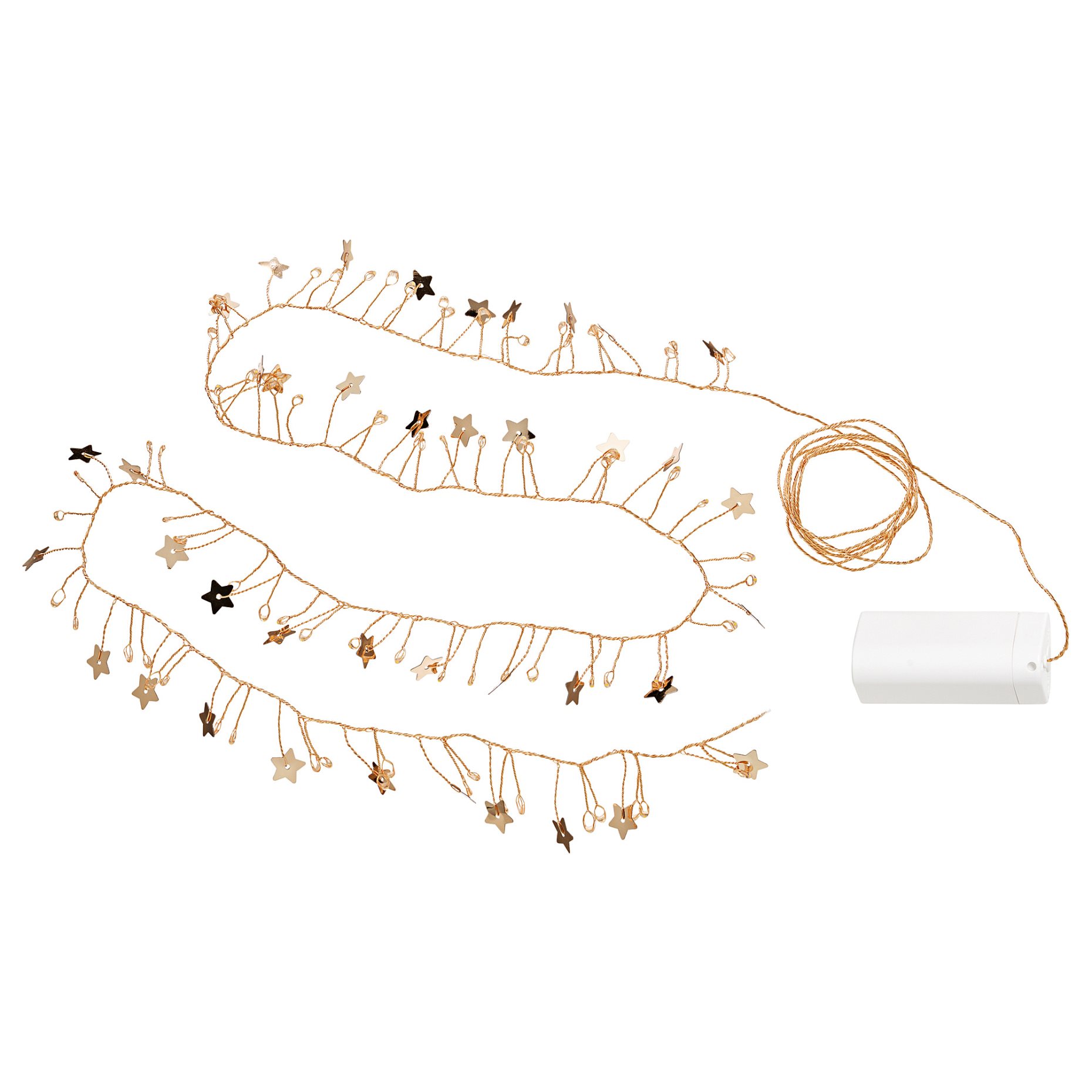 STRÅLA, γιρλάντα φωτισμού με ενσωματωμένο φωτισμό LED/80 λαμπτήρες/αστέρι/λειτουργία με μπαταρία, 405.631.68