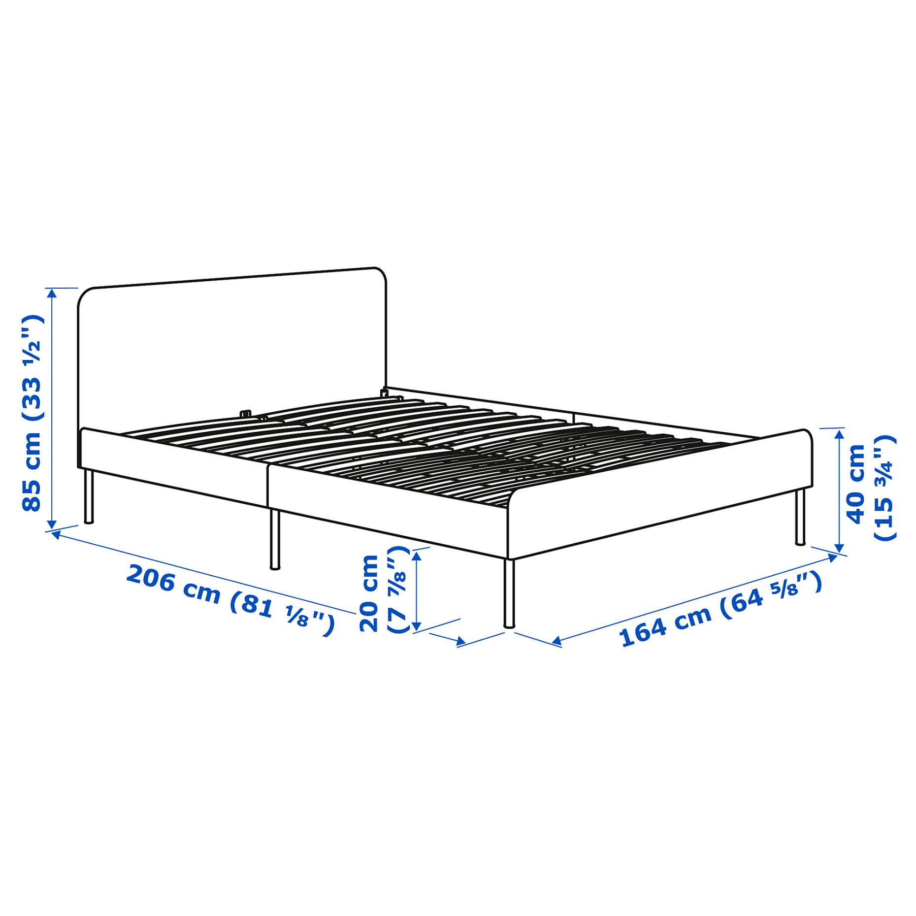 SLATTUM, upholstered bed frame, 160x200 cm, 405.712.48