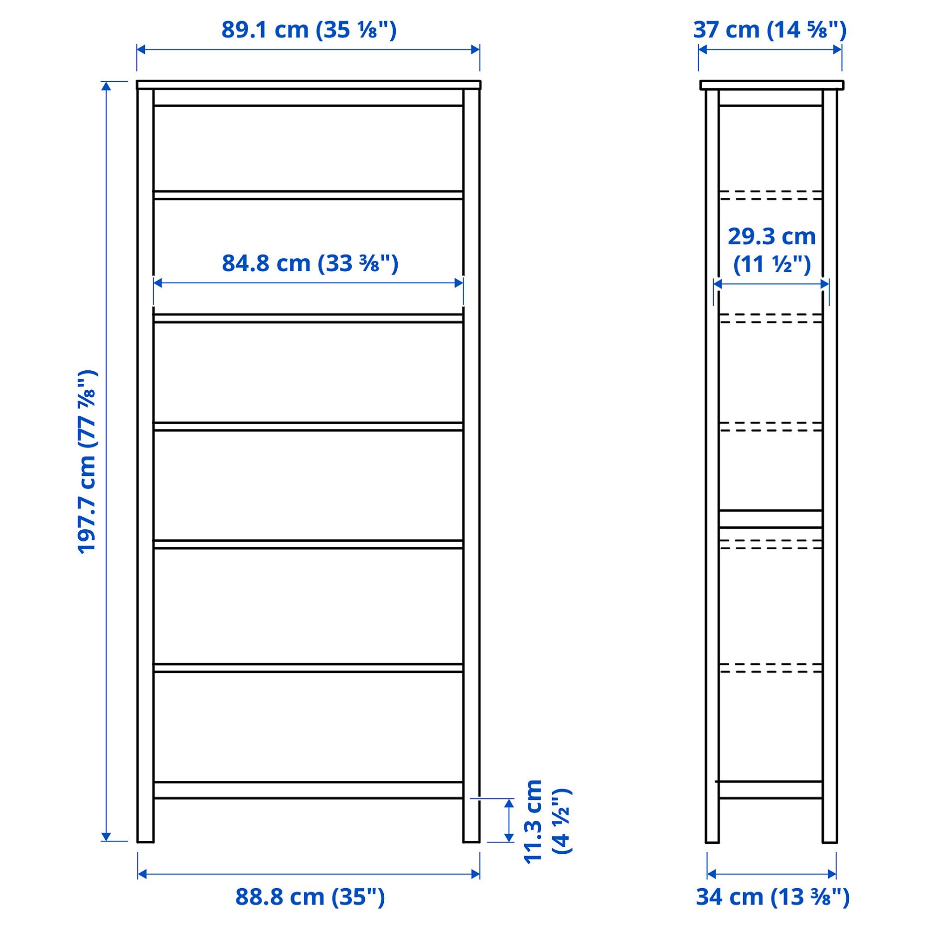 HEMNES, bookcase, 90x197 cm, 405.961.59