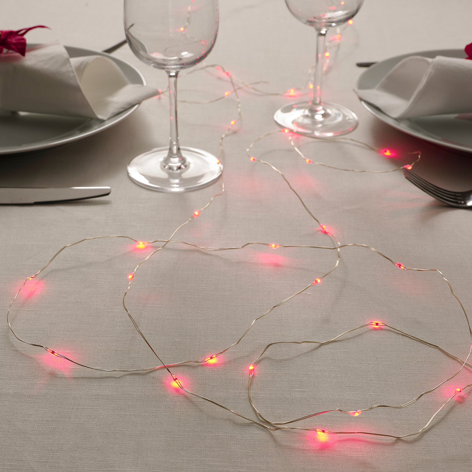 STRÅLA, lighting chain with built in LED light source/40 lights/battery-operated, outdoor, 405.991.86