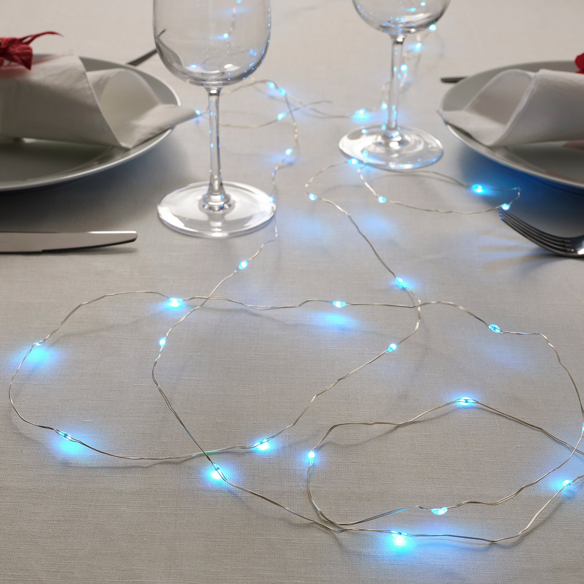 STRÅLA, lighting chain with built in LED light source/40 lights/battery-operated, outdoor, 405.991.86