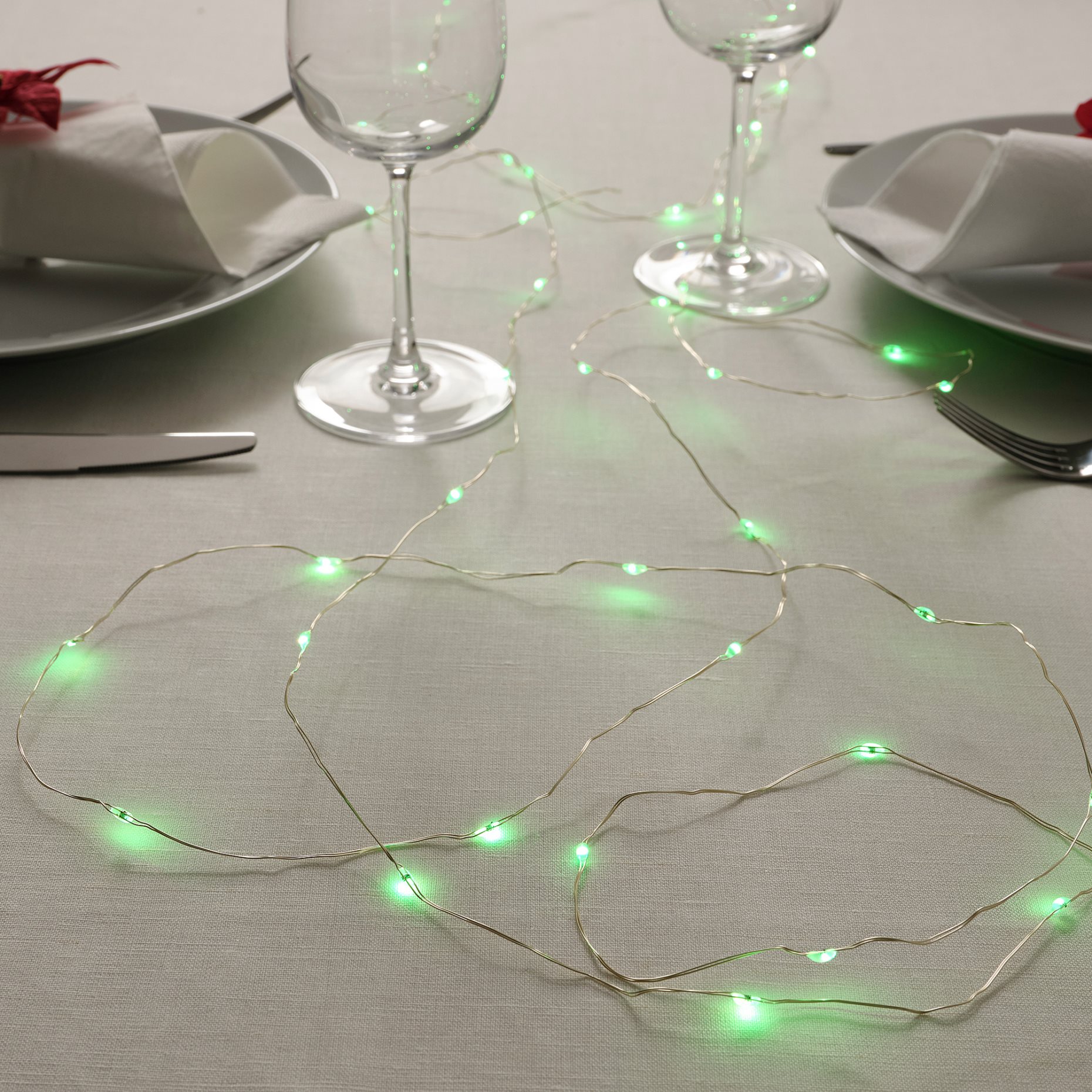 STRÅLA, lighting chain with built in LED light source/40 lights/battery-operated, outdoor, 405.991.86