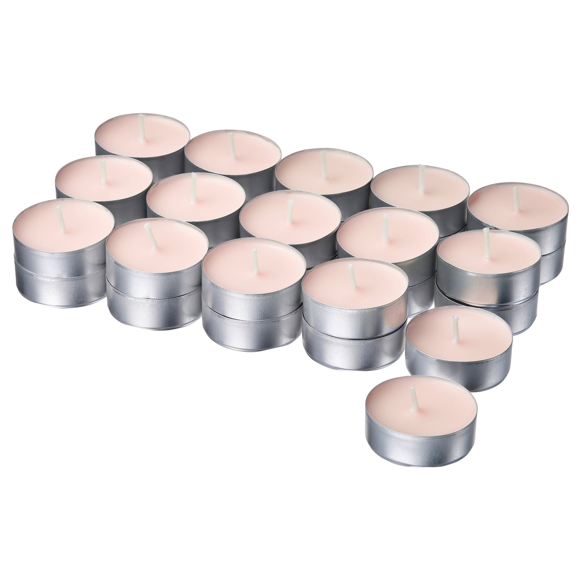 LOTSFÅGEL, scented tealight 30 pack/Pink flowers, 3.5 hr, 406.087.08