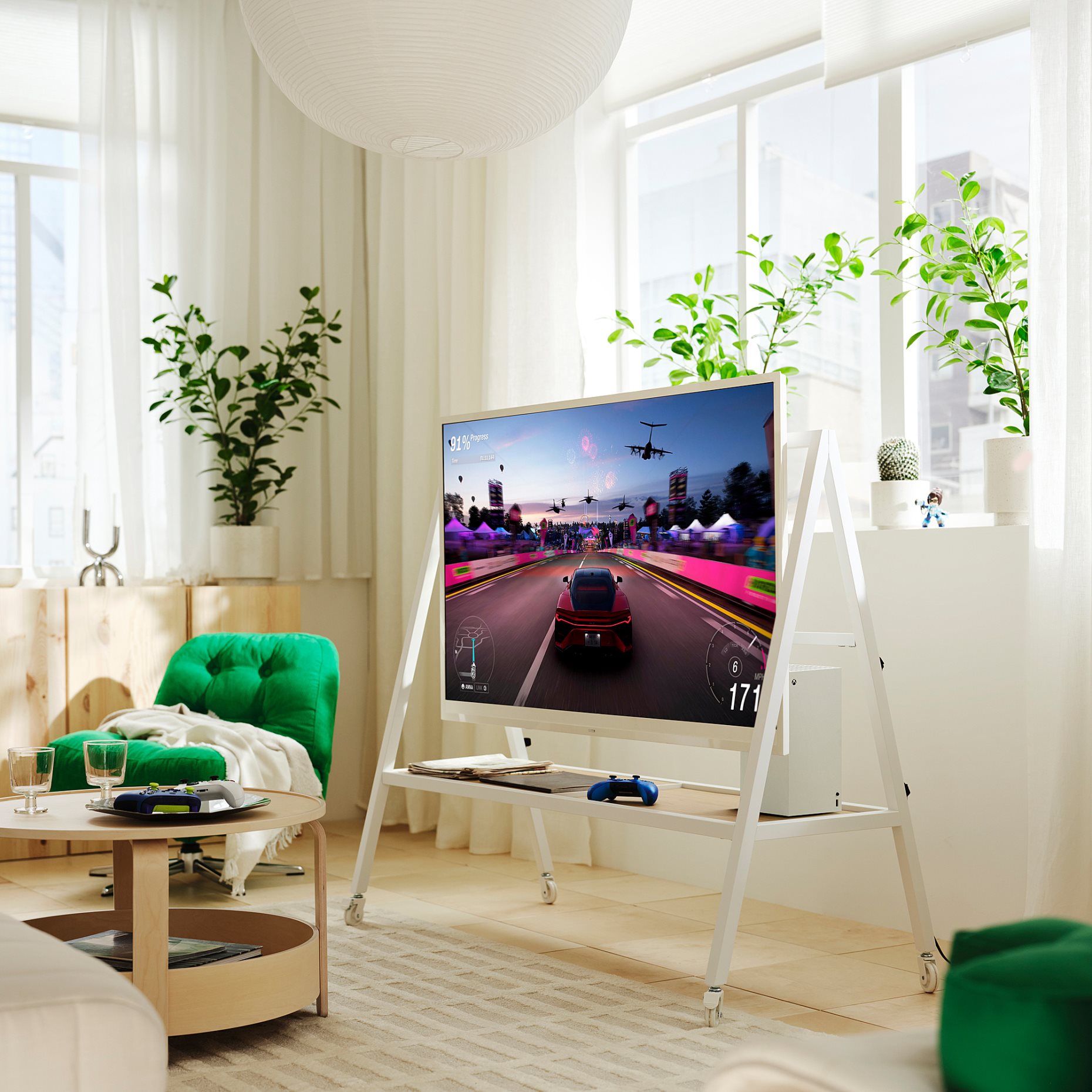 YXSTABY, gaming βάση τηλεόρασης με ροδάκια, 406.289.52