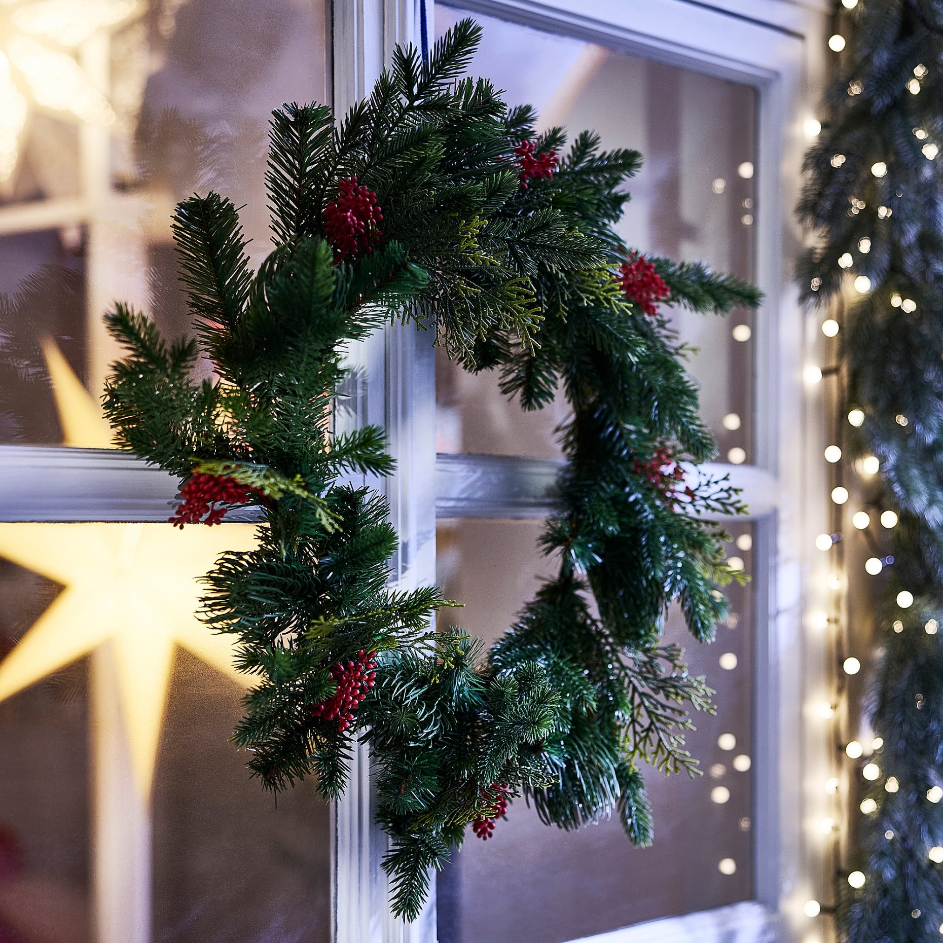 VINTERFINT, artificial wreath in/outdoor, 60 cm, 406.365.89