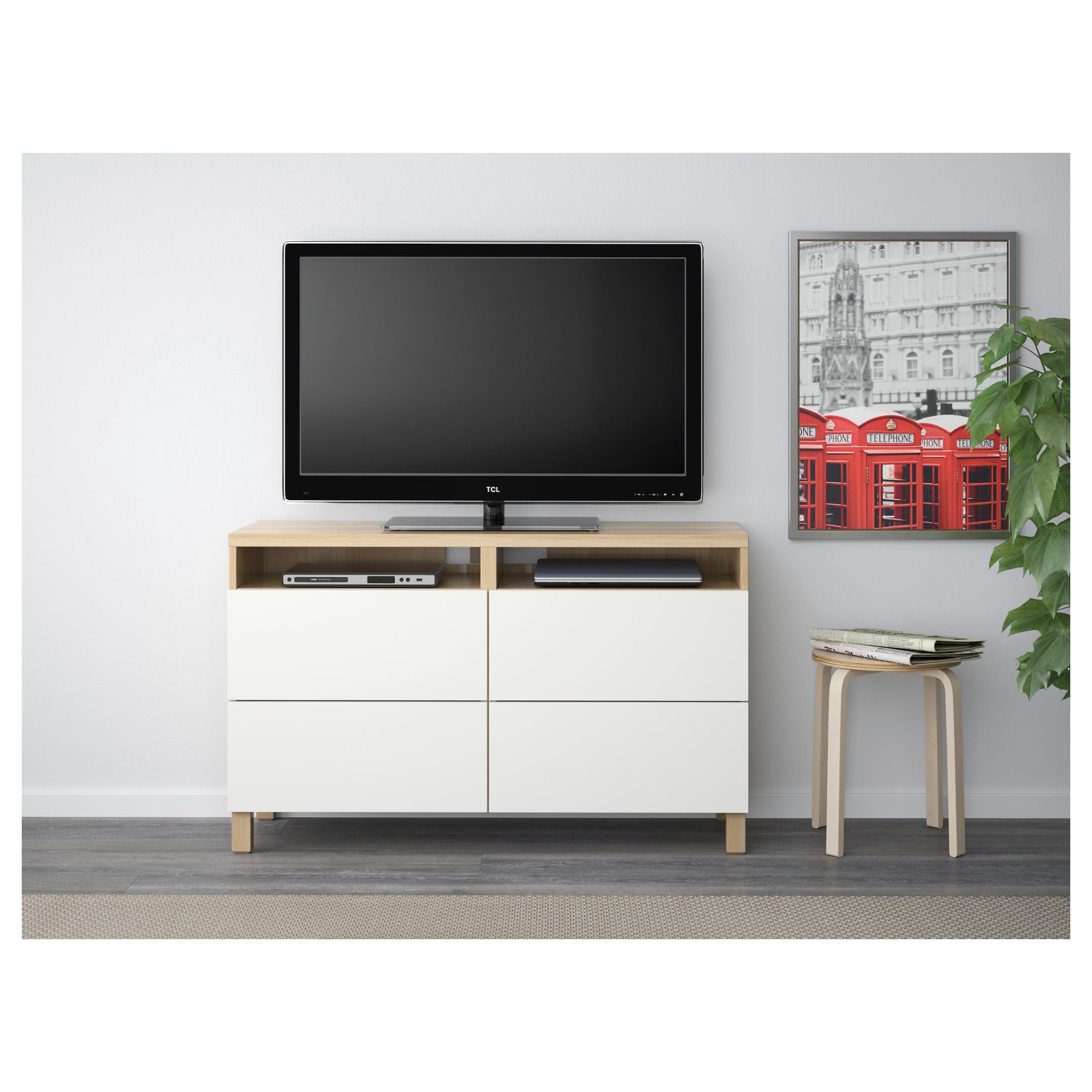 BESTÅ, έπιπλο TV με συρτάρια, 120x40x74 cm, 491.939.50