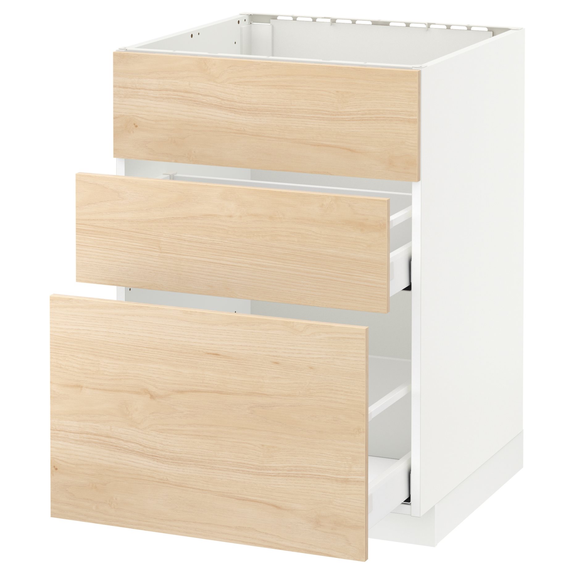 METOD/MAXIMERA, base cabinet for sink+3 fronts/2 drawers, 492.161.69