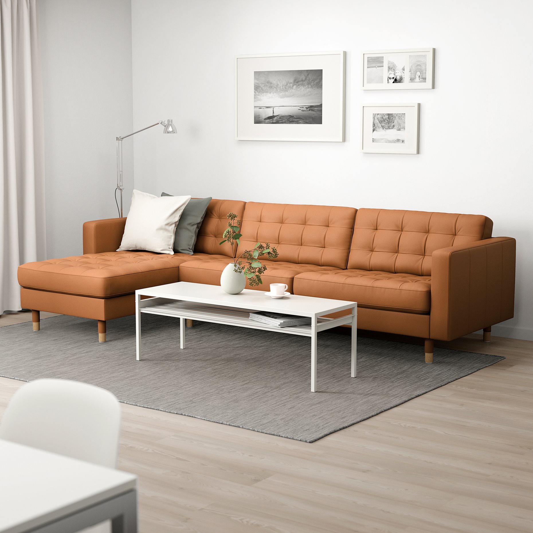 LANDSKRONA, καναπές 4 θέσεων με σεζλόνγκ, 492.703.59