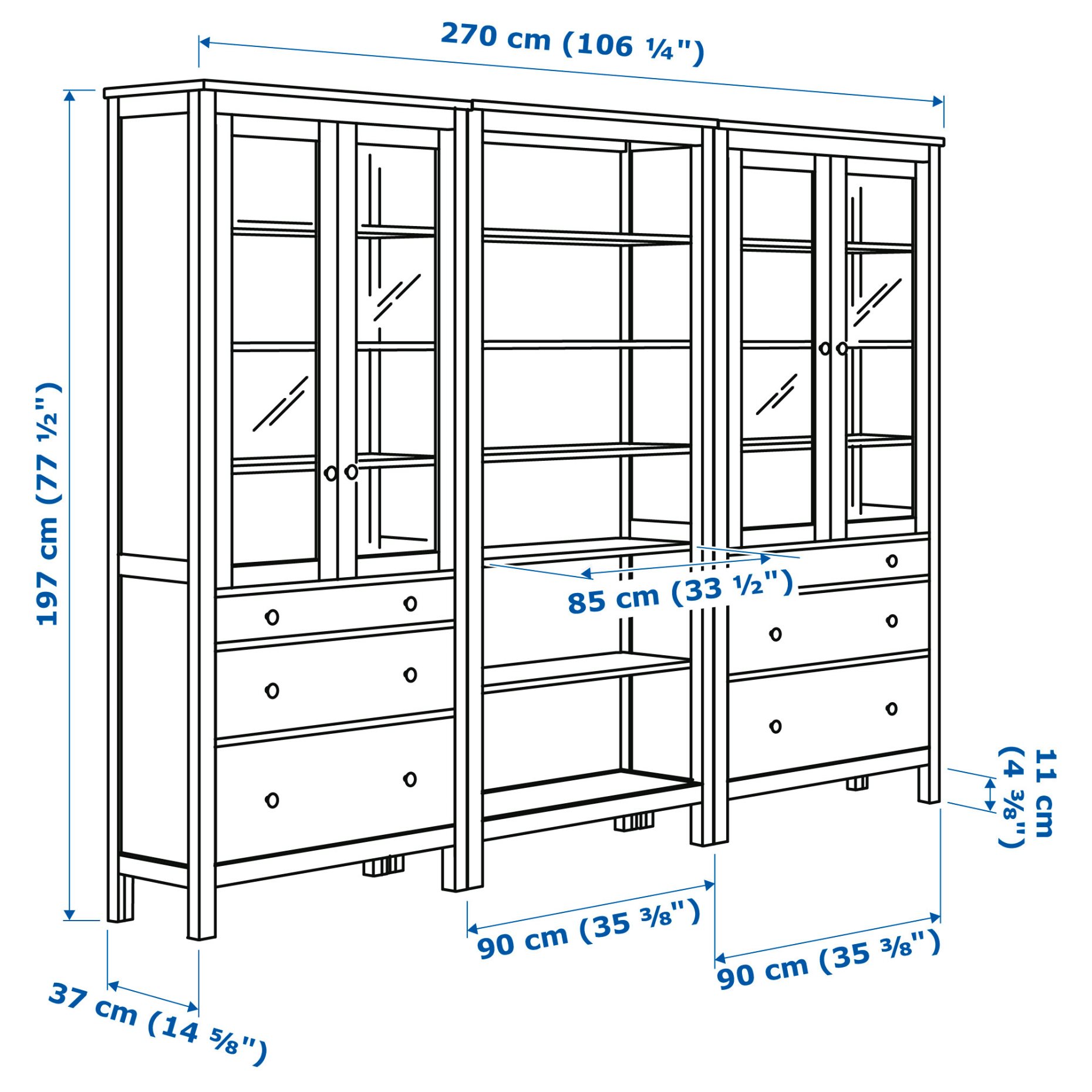 HEMNES, σύνθεση αποθήκευσης με πόρτες/συρτάρια, 493.365.67