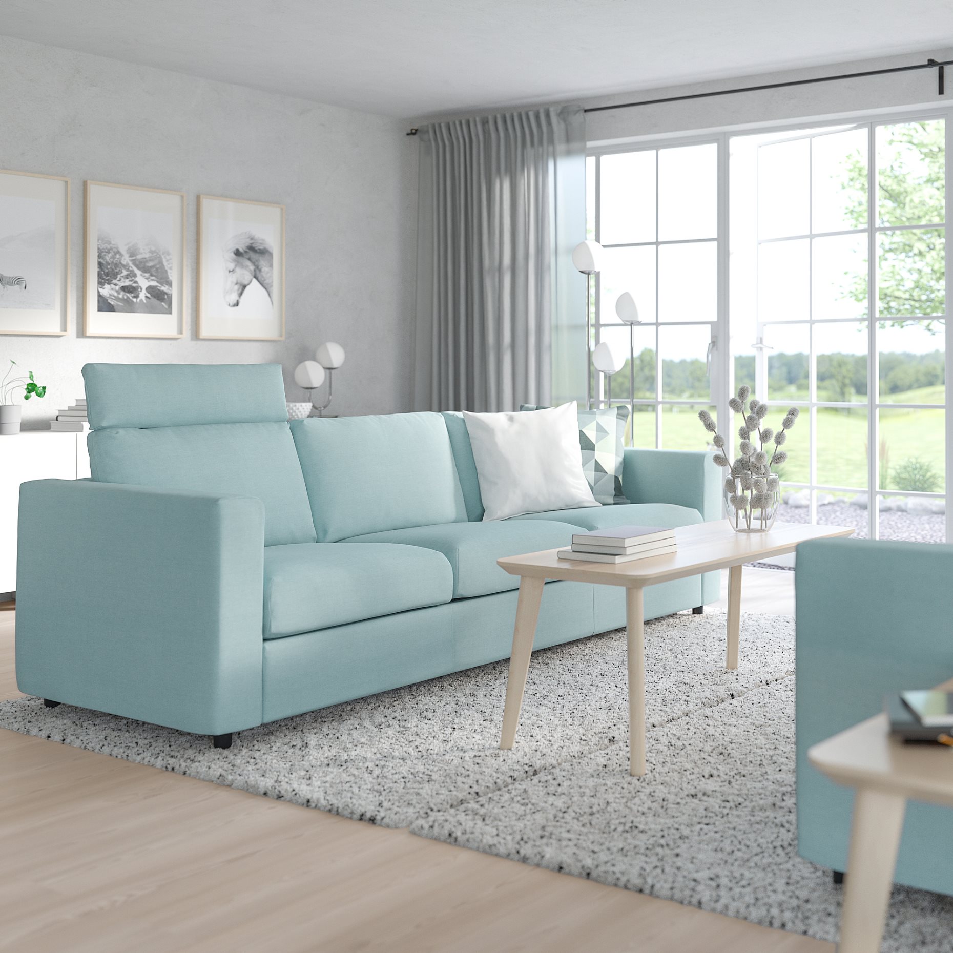 VIMLE, 3-seat sofa with headrest, 493.990.55