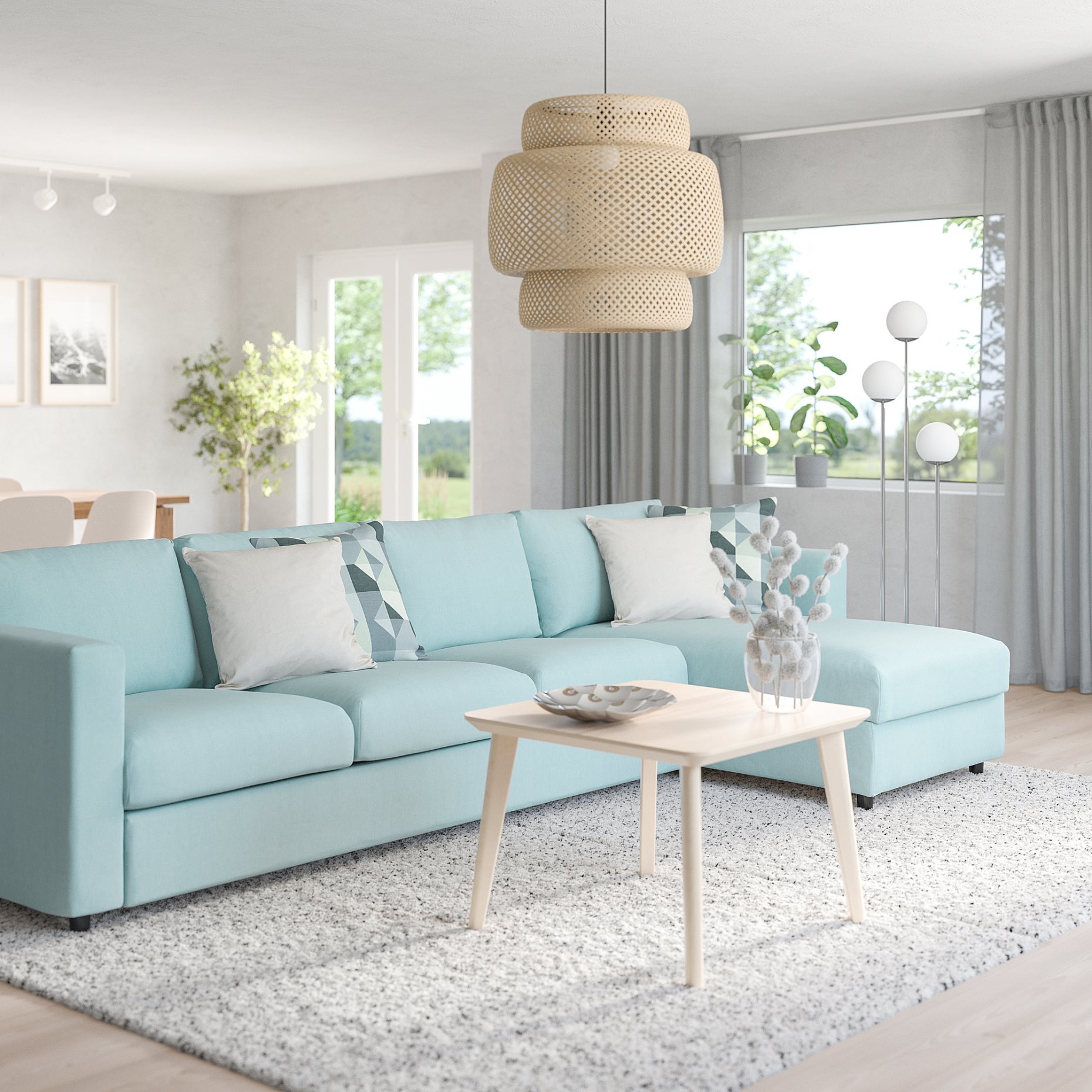 VIMLE, καναπές 4 θέσεων με σεζλόνγκ, 493.995.31