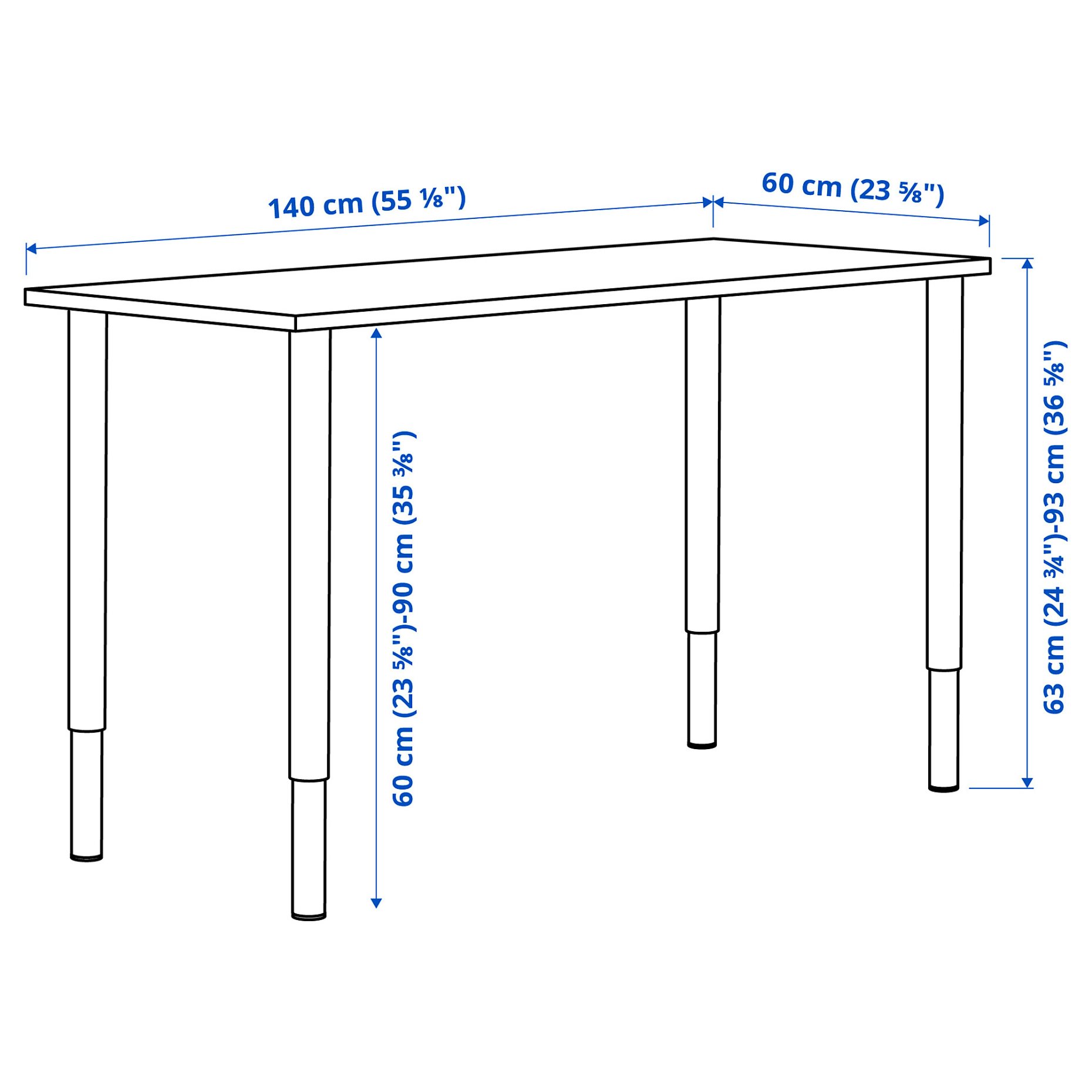 LAGKAPTEN/OLOV, desk, 140x60 cm, 494.172.57