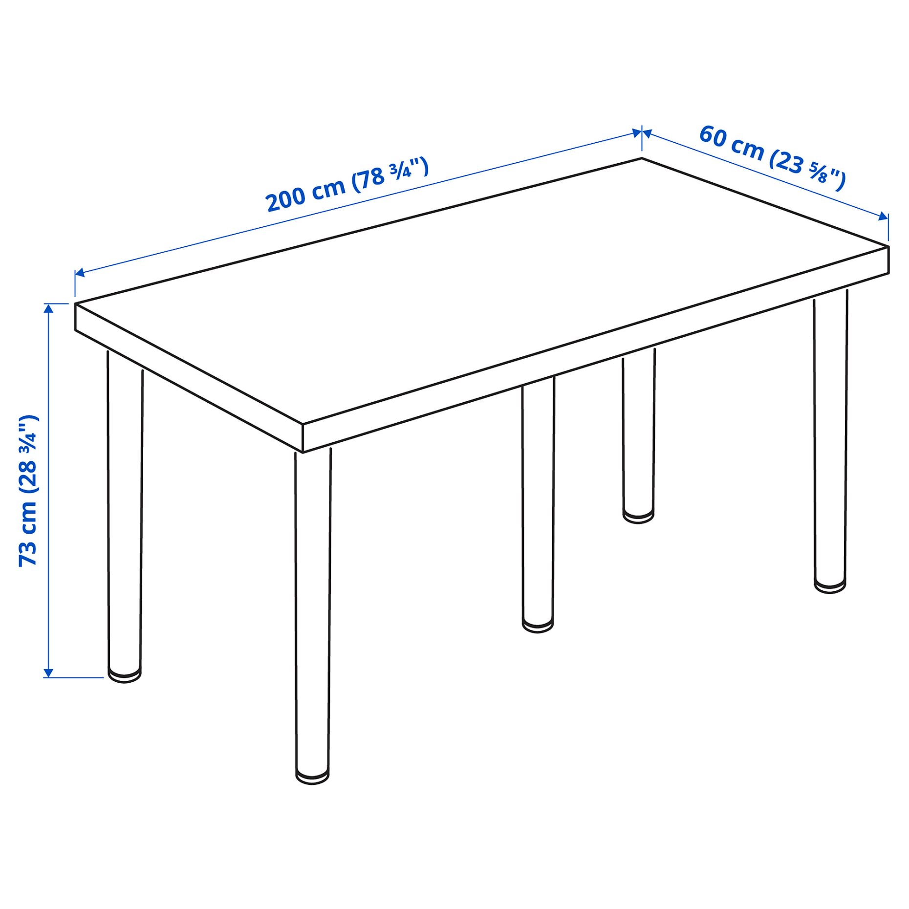 LAGKAPTEN/ADILS, γραφείο, 200x60 cm, 494.176.29