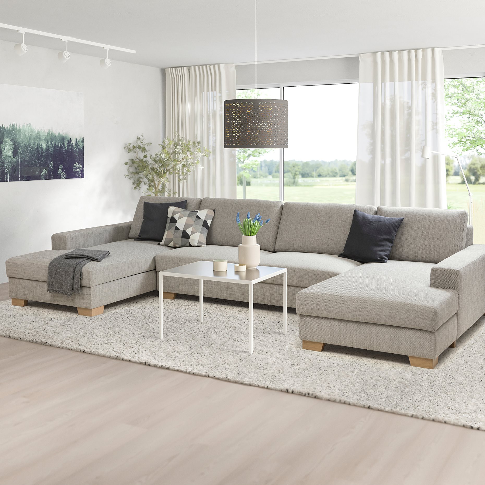 SÖRVALLEN, 5-seat sofa with chaise longues, 494.194.16