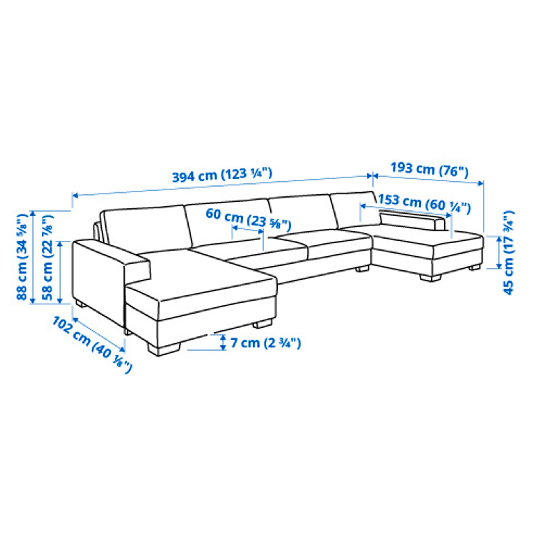 SÖRVALLEN, 5-seat sofa with chaise longues, 494.194.16