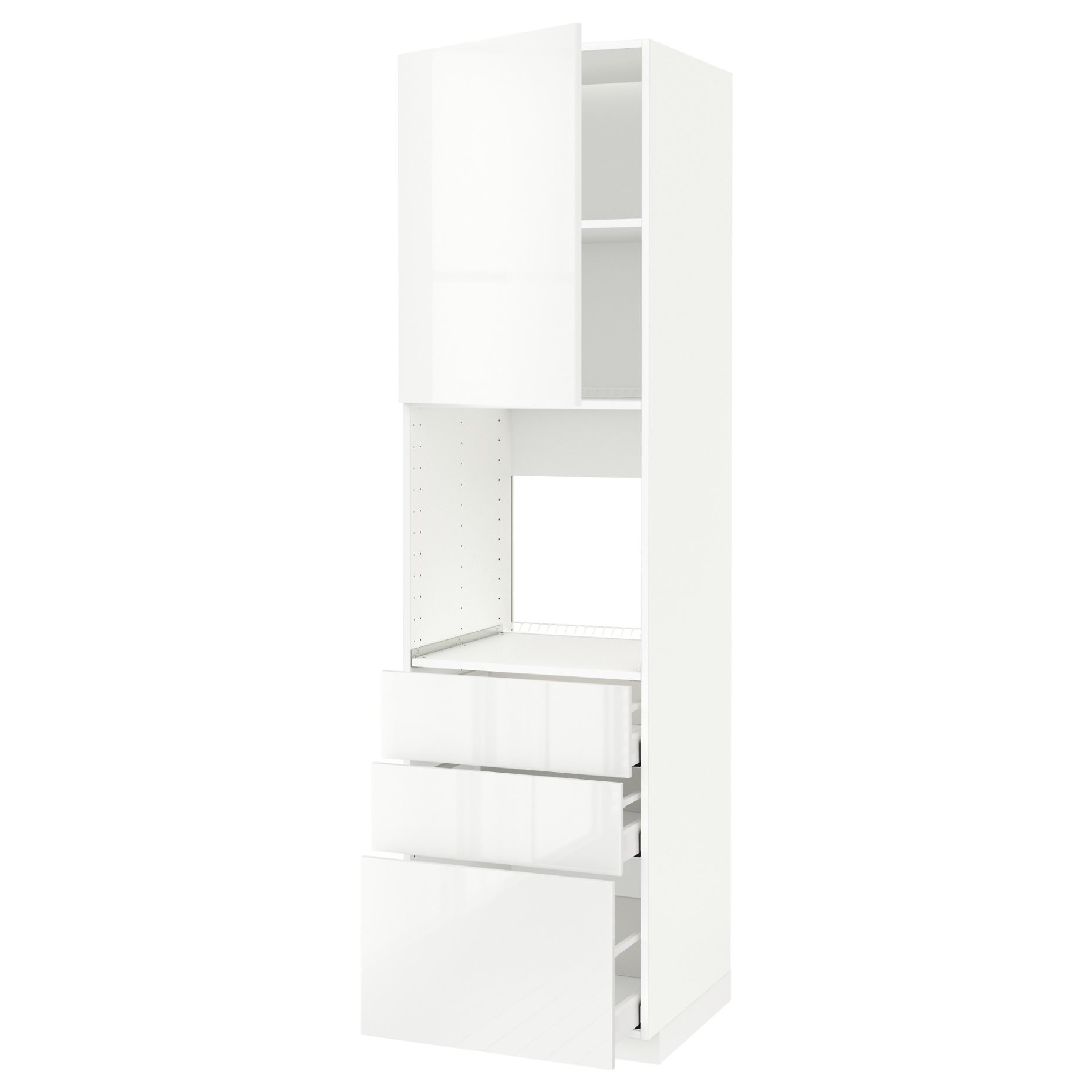 METOD, high cabinet for oven with door/3 drawers, 60x60x220 cm, 494.542.35