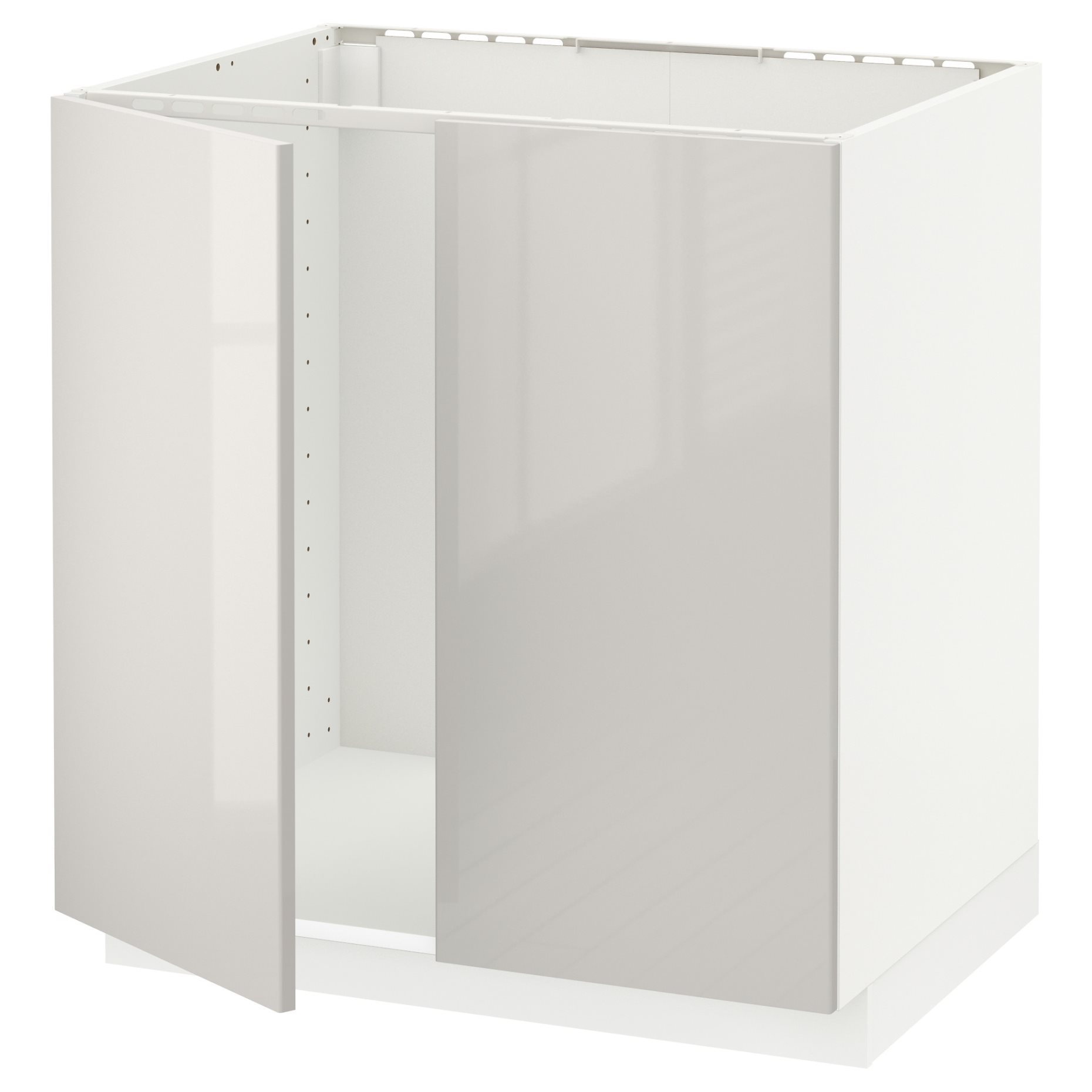 METOD, base cabinet for sink/2 doors, 80x60 cm, 494.599.35