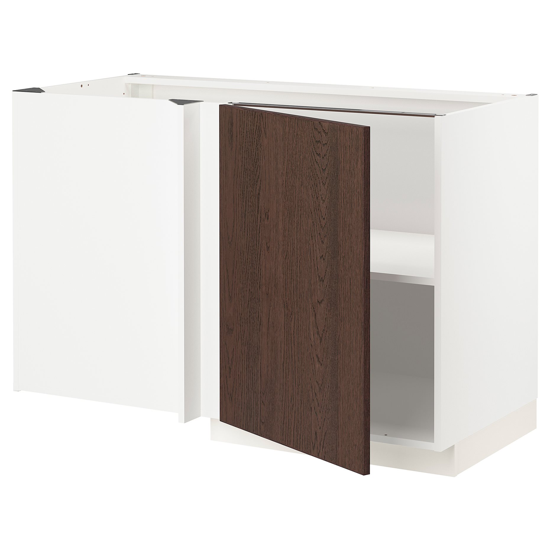 METOD, corner base cabinet with shelf, 128x68 cm, 494.612.69