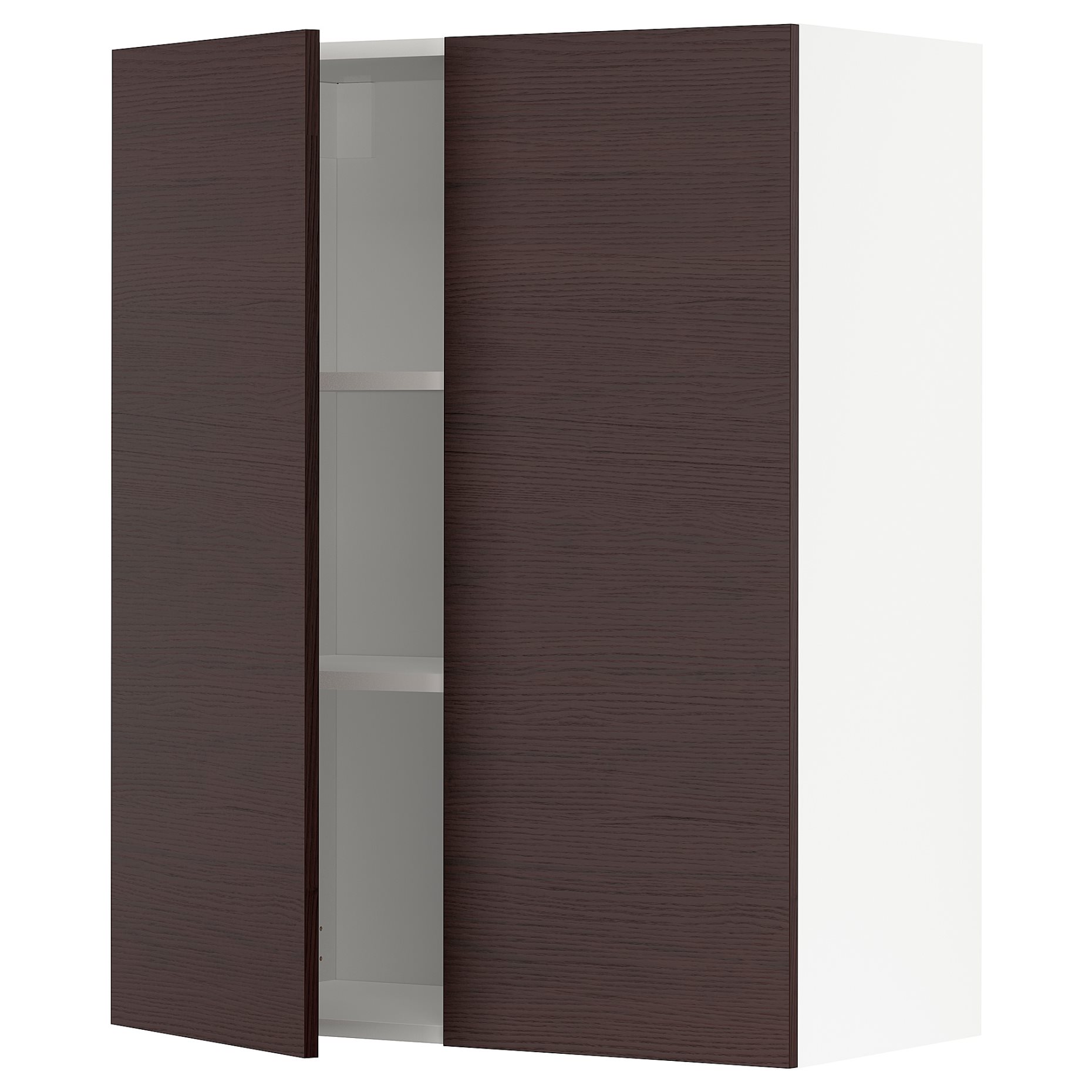 METOD, wall cabinet with shelves/2 doors, 80x100 cm, 494.618.20