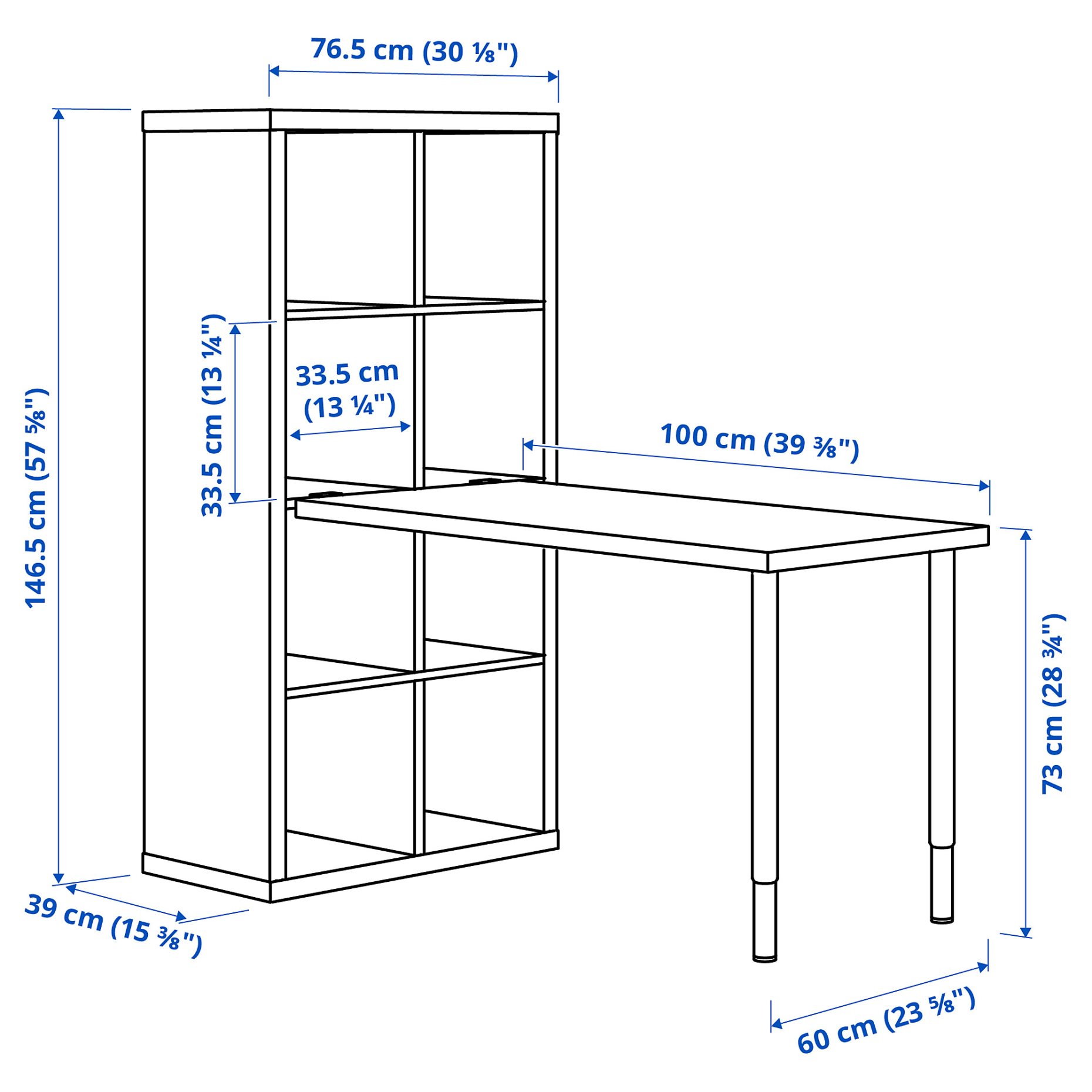 KALLAX/LINNMON, σύνθεση γραφείου, 77x139x147 cm, 494.817.00