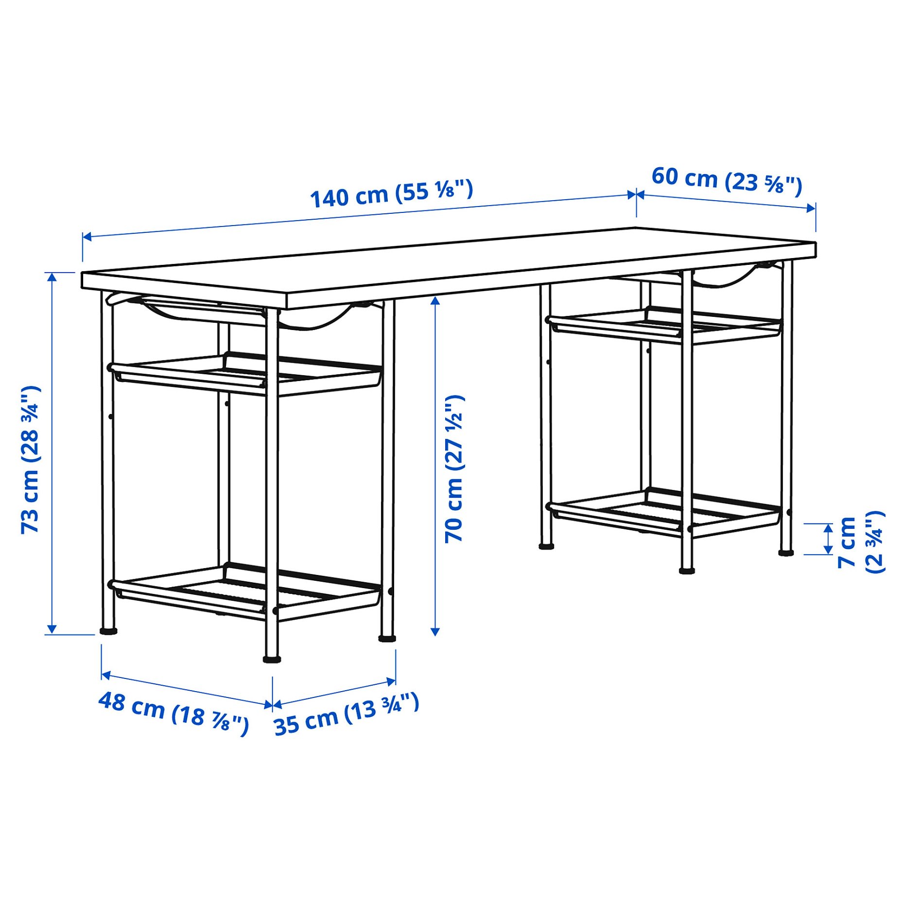 LAGKAPTEN/SPAND, desk, 140x60 cm, 495.638.52