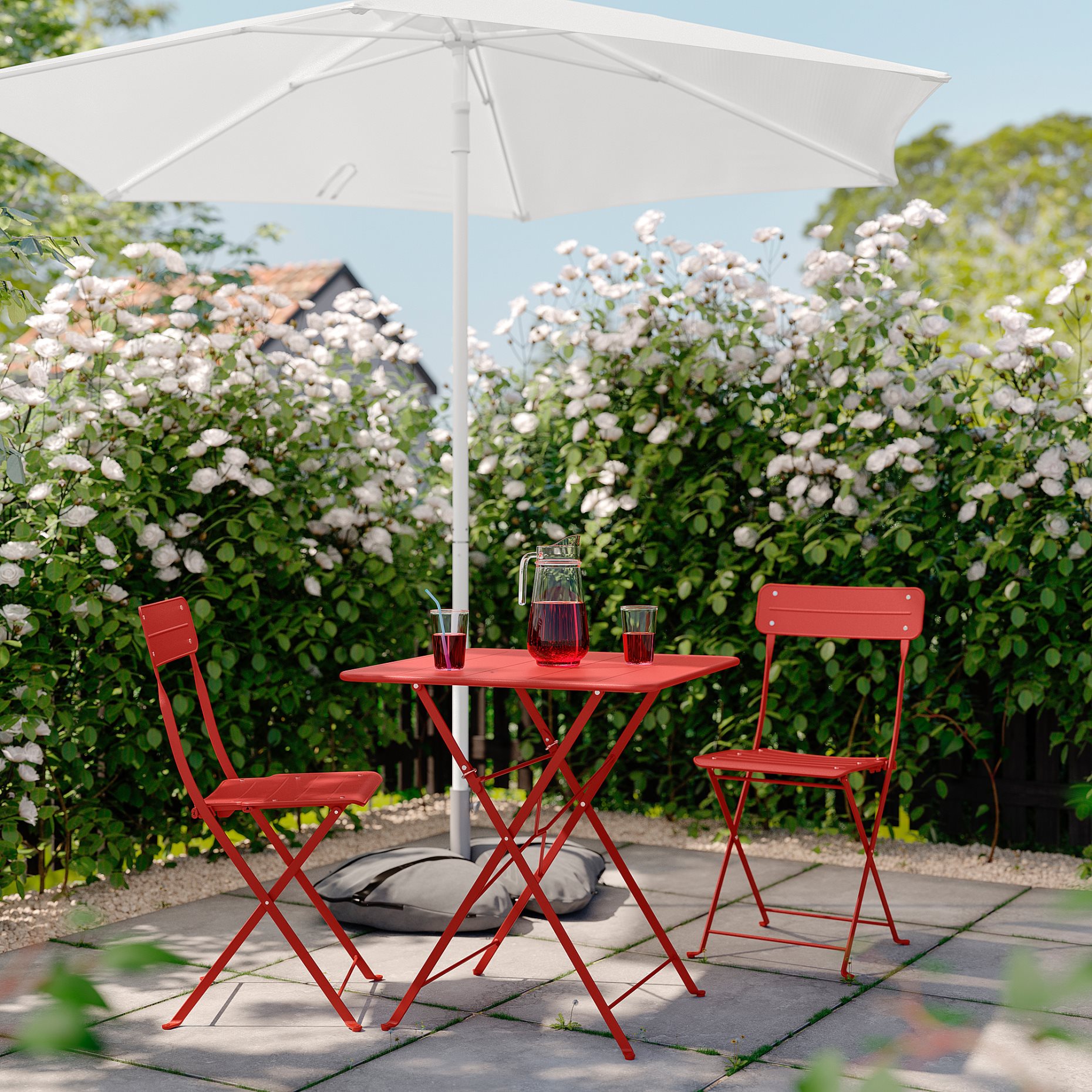 SUNDSÖ, table and 2 folding chairs/outdoor, 65x65 cm, 495.730.21