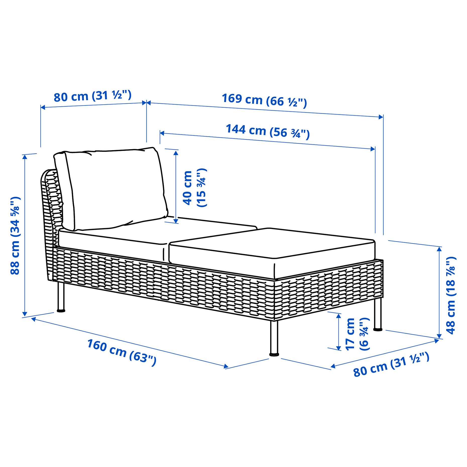 VITTSKÄR, modular chaise longue, outdoor, 495.912.56