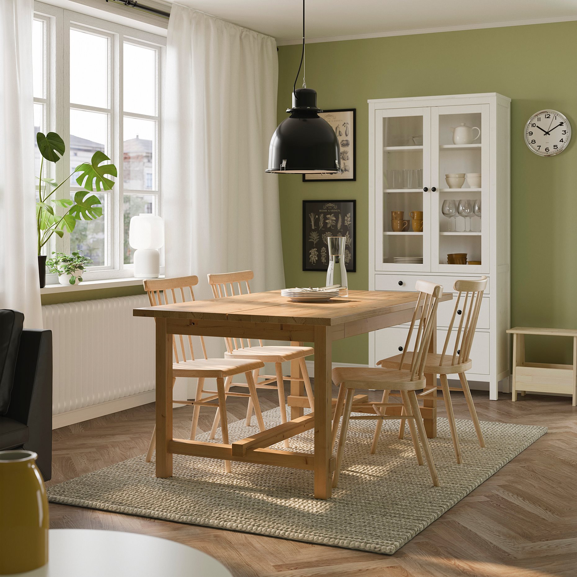 NORDVIK/HÖGV, table and 4 chairs, 152/223 cm, 496.101.46