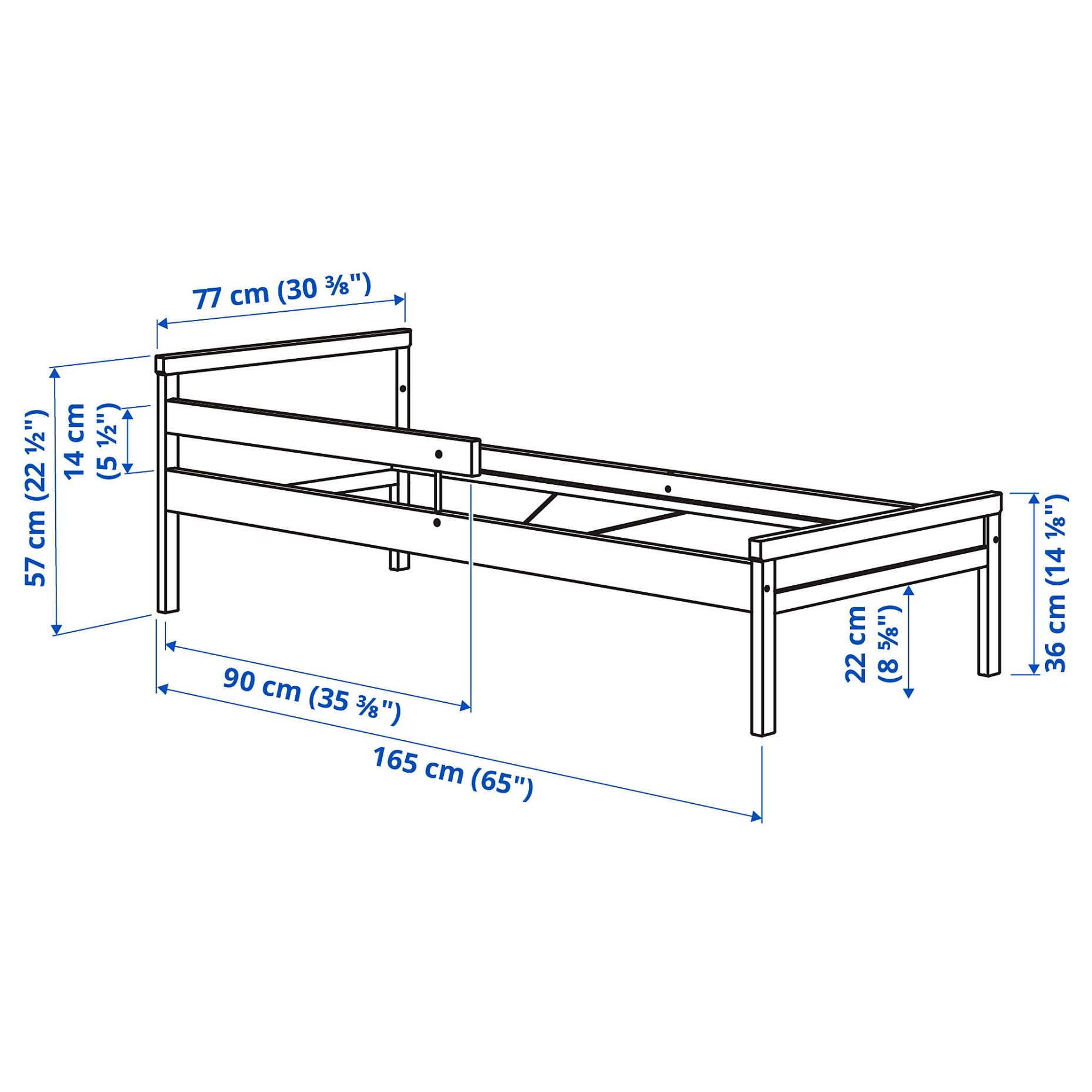 SNIGLAR, bed frame and guard rail, 500.871.66